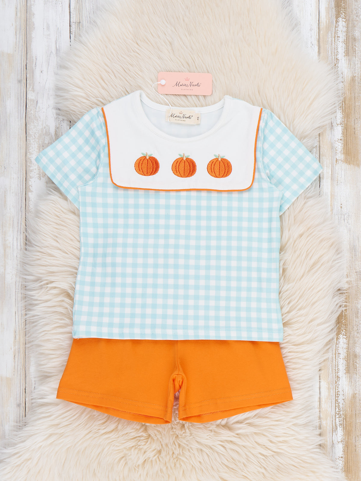 Gingham Grove Embroidered Outfit - Marie Nicole Clothing