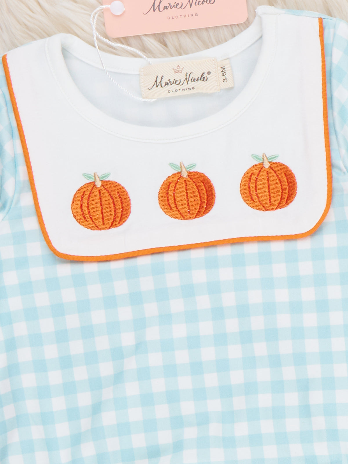 Gingham Grove Embroidered Romper - Marie Nicole Clothing