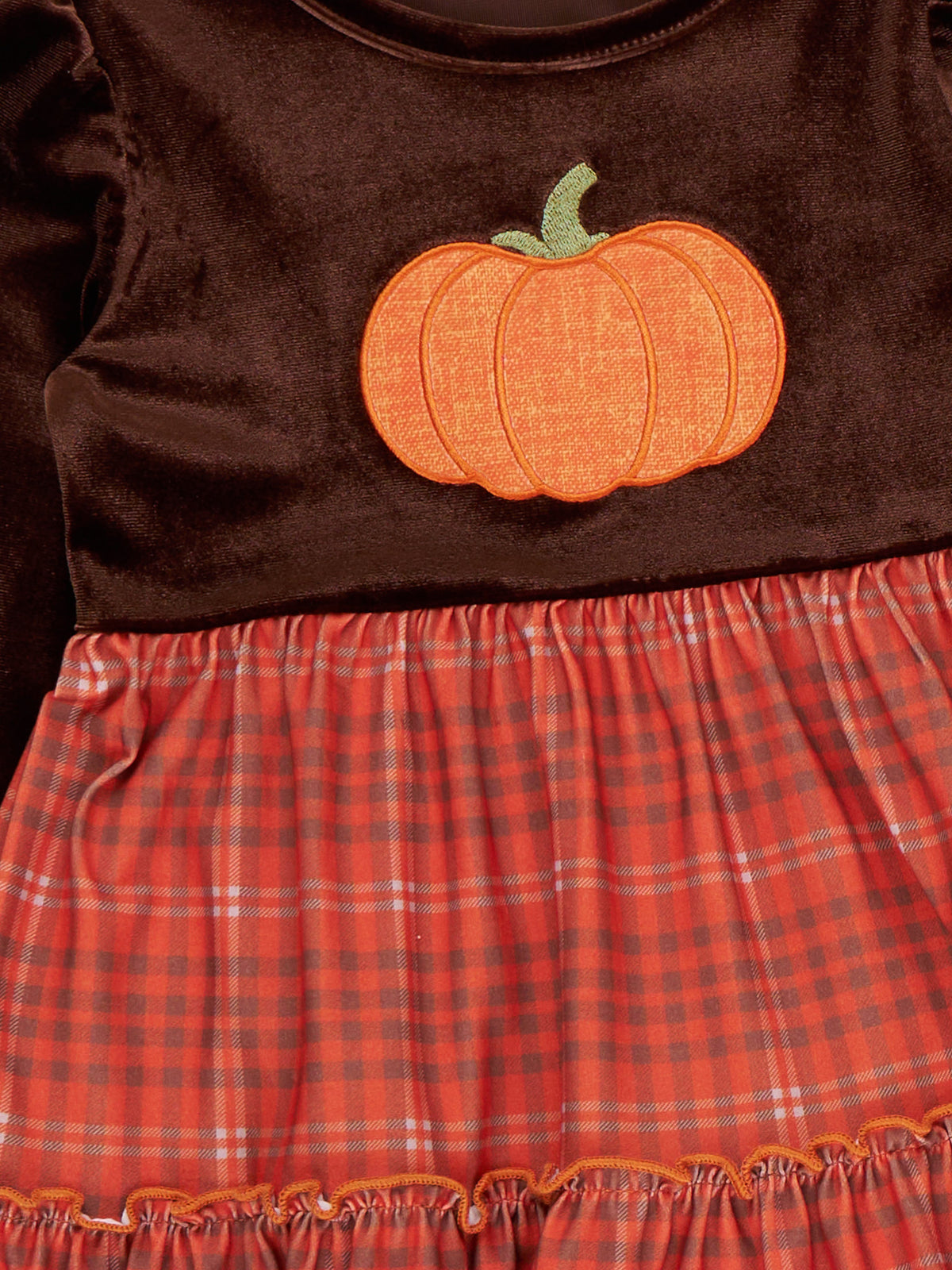 Meadow Pumpkin Ruffle Dress - Marie Nicole Clothing