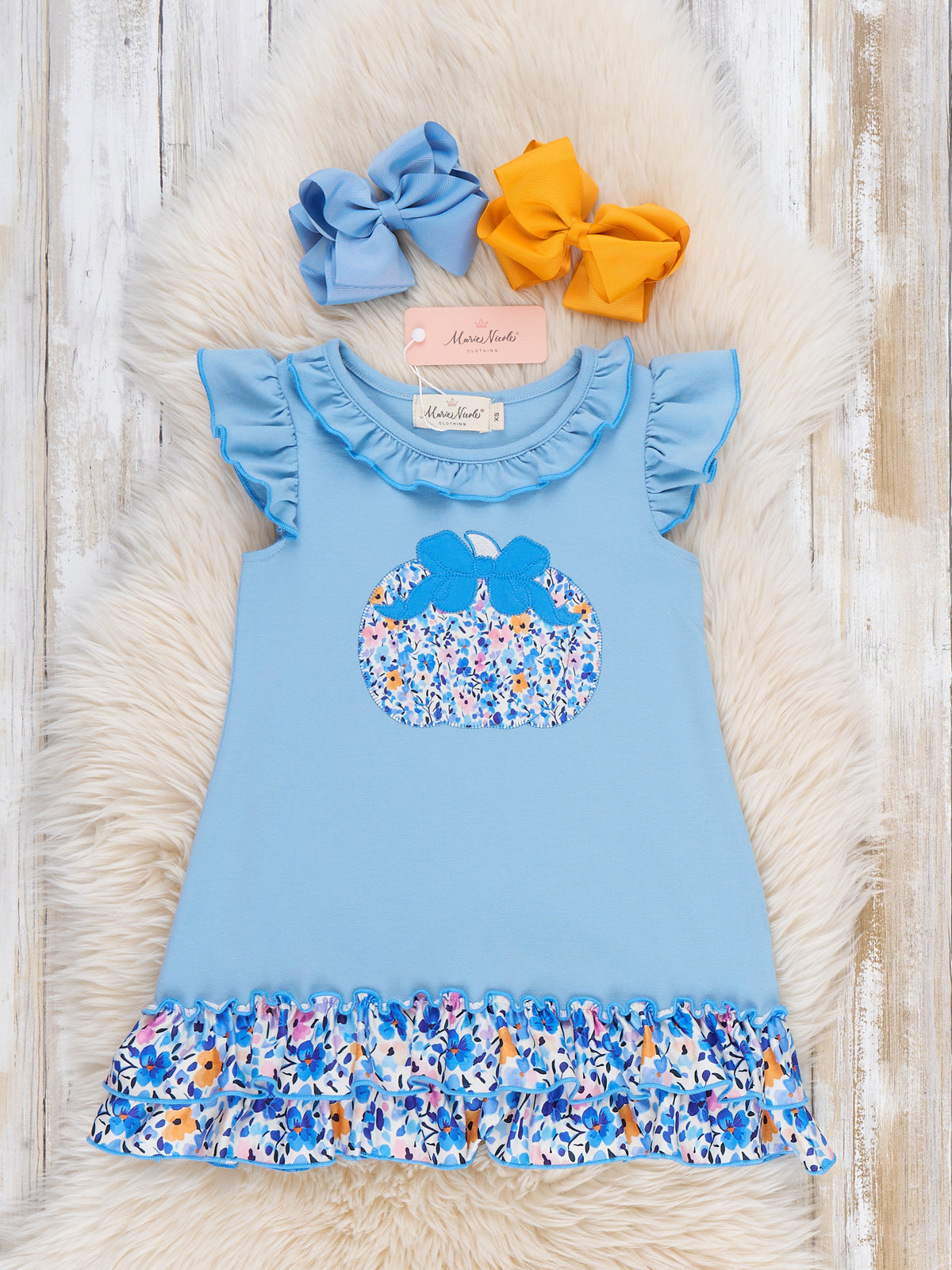 Pumpkin Floral Bloom Dress - Marie Nicole Clothing
