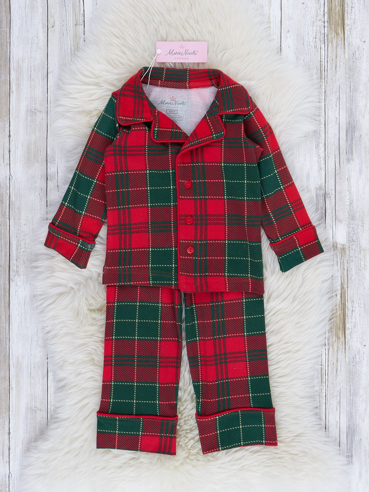Red & Green Plaid Family Christmas Pajamas - Marie Nicole Clothing