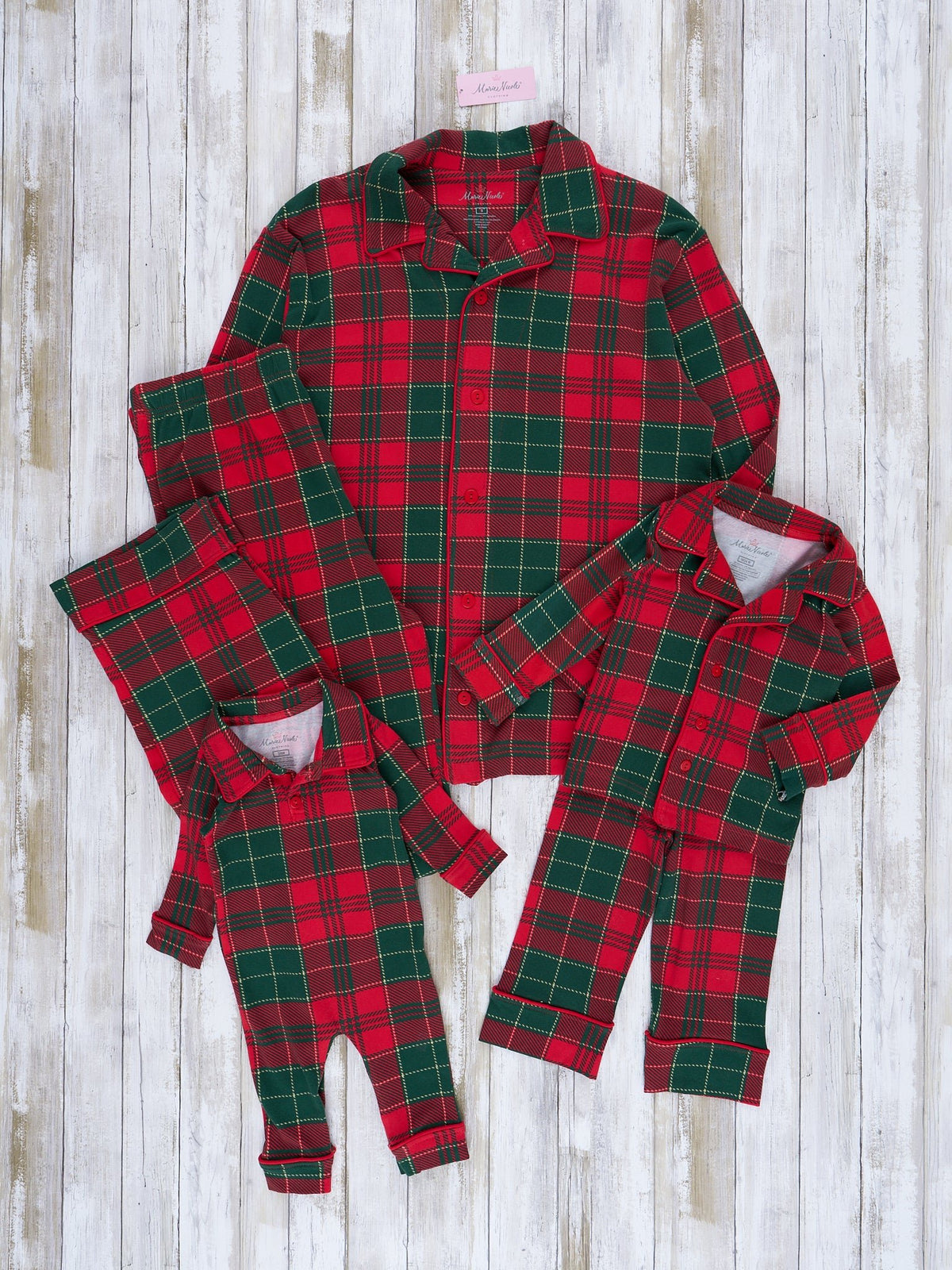 Red & Green Plaid Family Christmas Pajamas - Marie Nicole Clothing