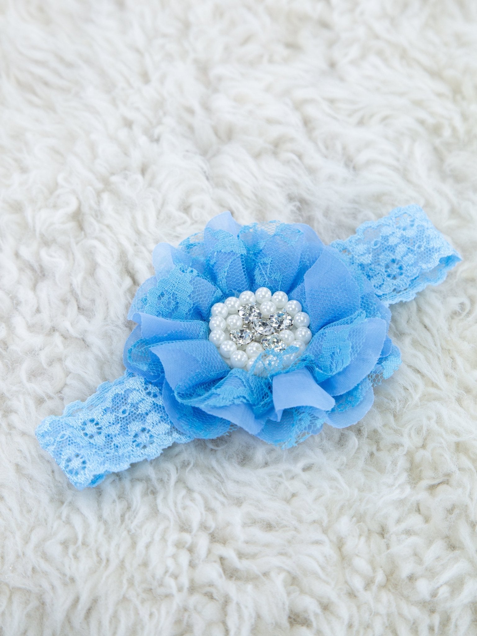 Lace Rhinestone & Pearls Headband - 22 Colors Available - Marie Nicole Clothing