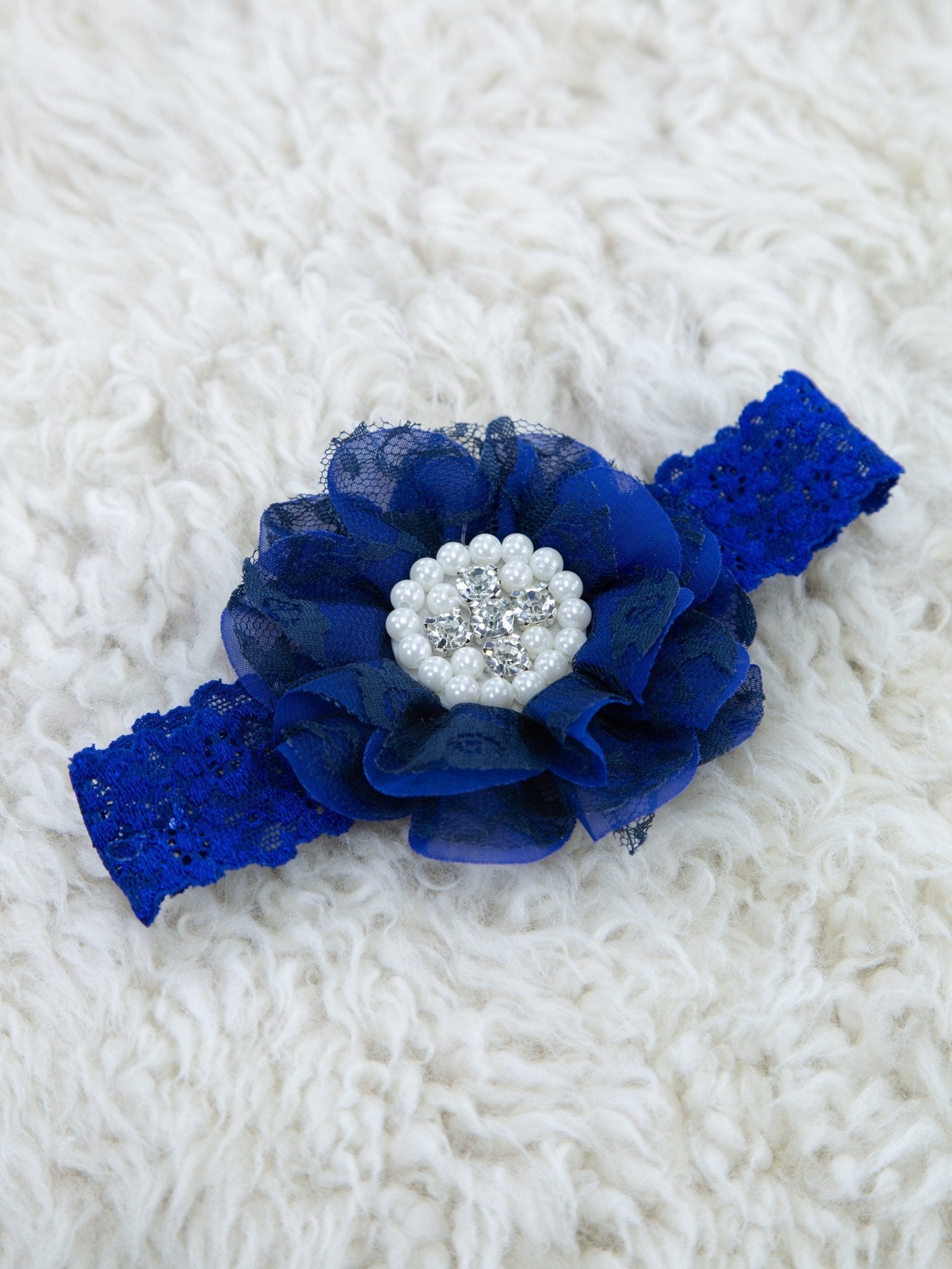 Lace Rhinestone & Pearls Headband - 22 Colors Available - Marie Nicole Clothing