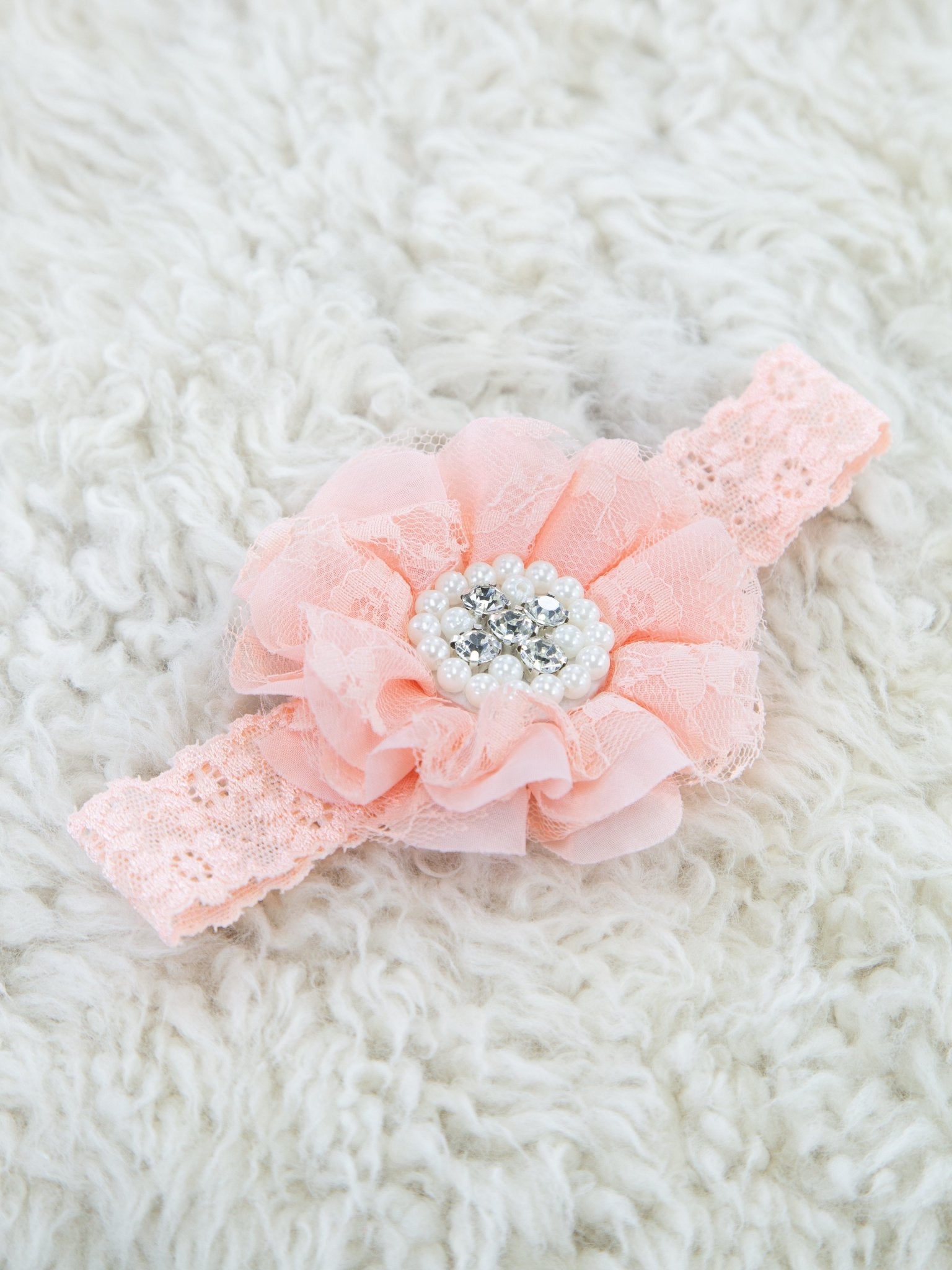 Lace Rhinestone & Pearls Headband - 22 Colors Available - Marie Nicole Clothing