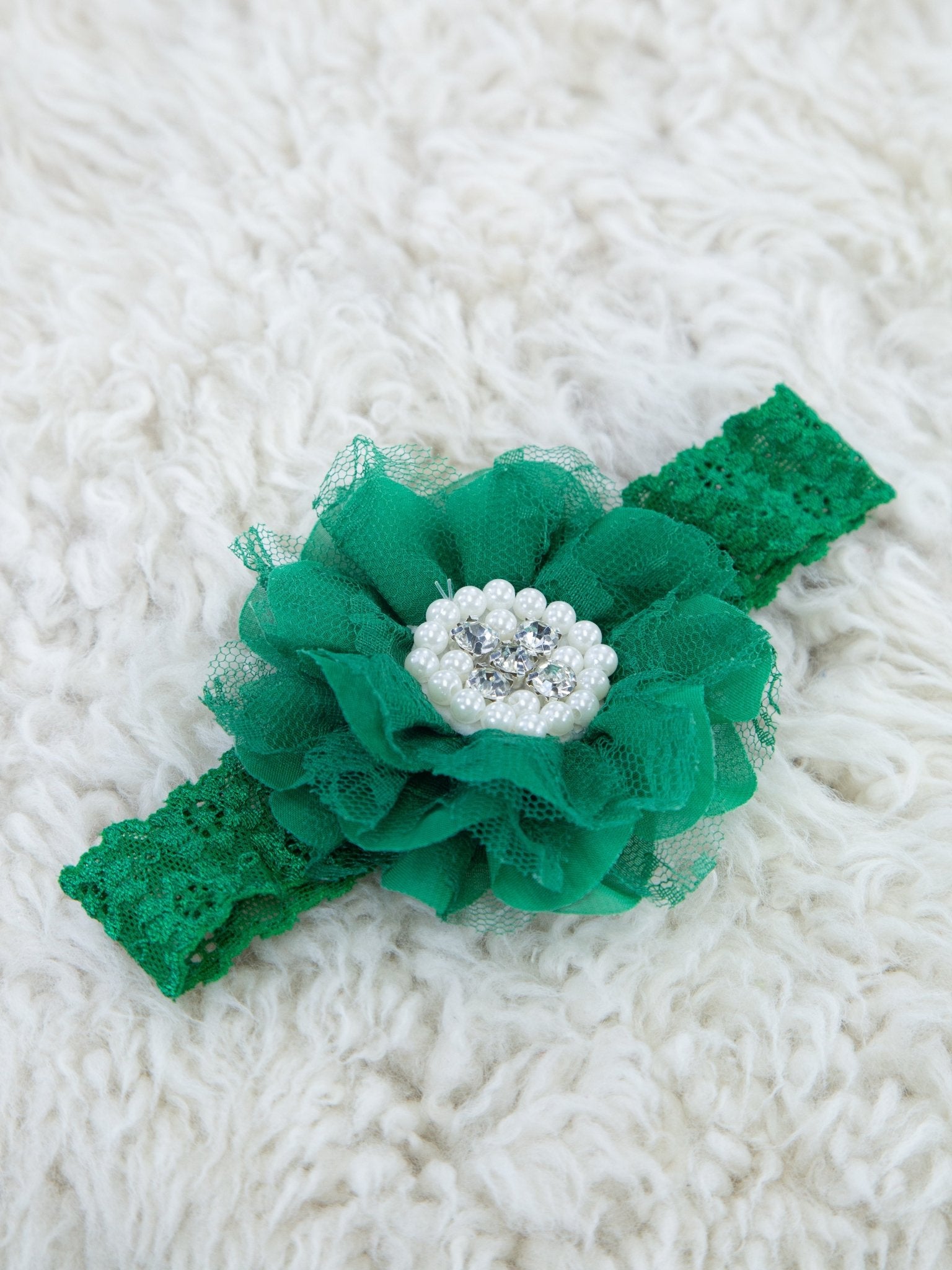 Lace Rhinestone & Pearls Headband - 22 Colors Available - Marie Nicole Clothing