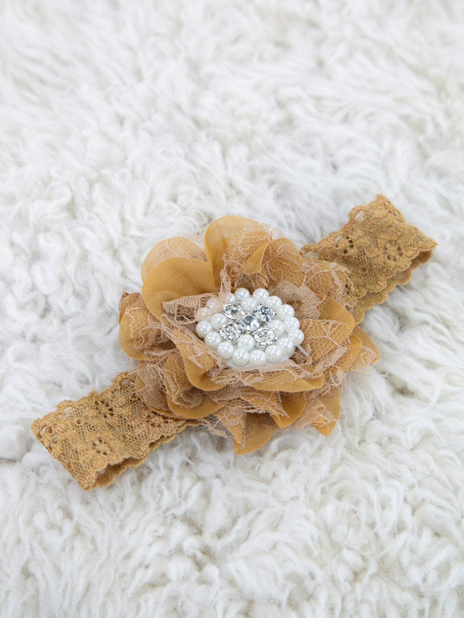 Lace Rhinestone & Pearls Headband - 22 Colors Available - Marie Nicole Clothing
