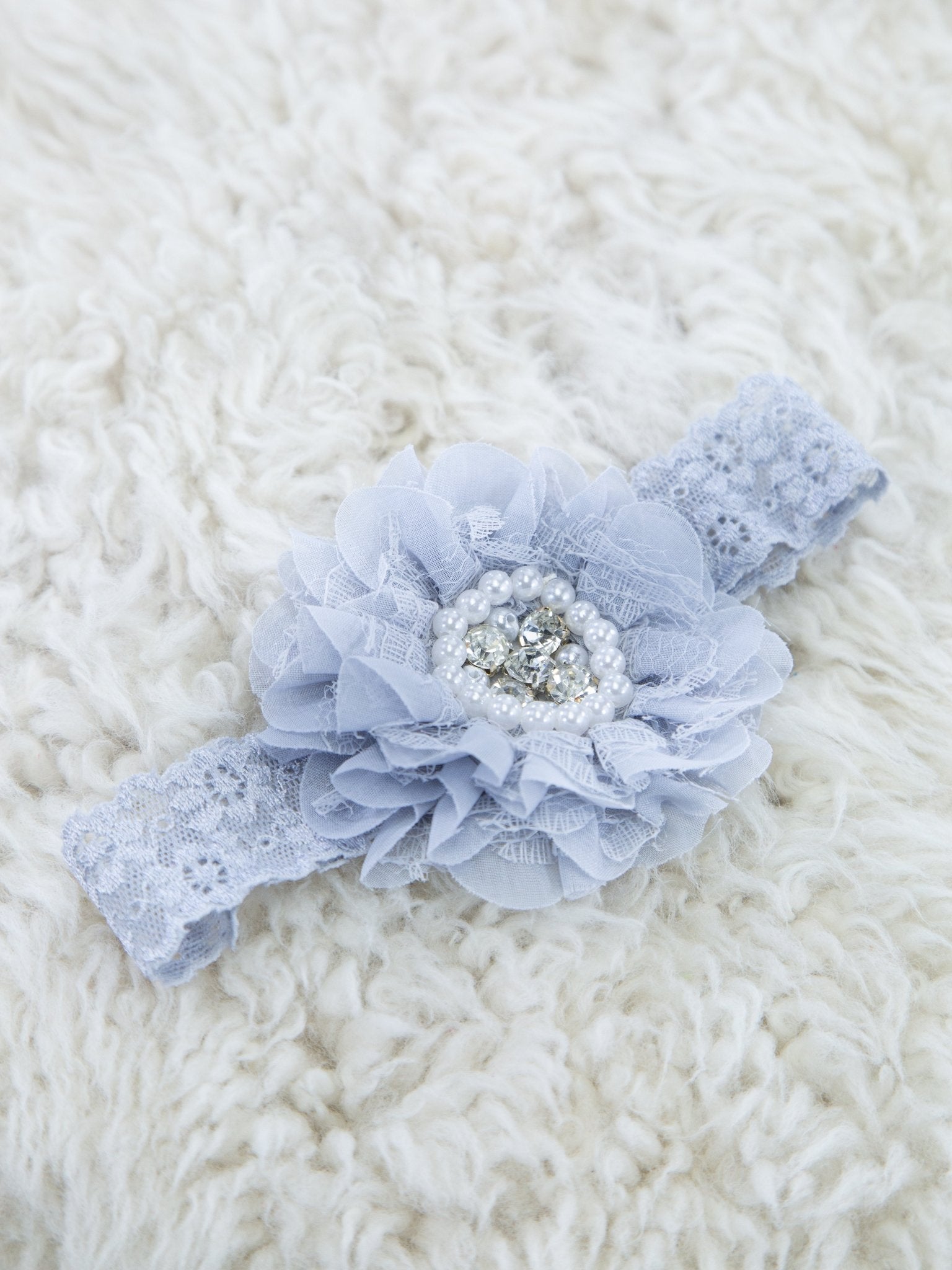 Lace Rhinestone & Pearls Headband - 22 Colors Available - Marie Nicole Clothing
