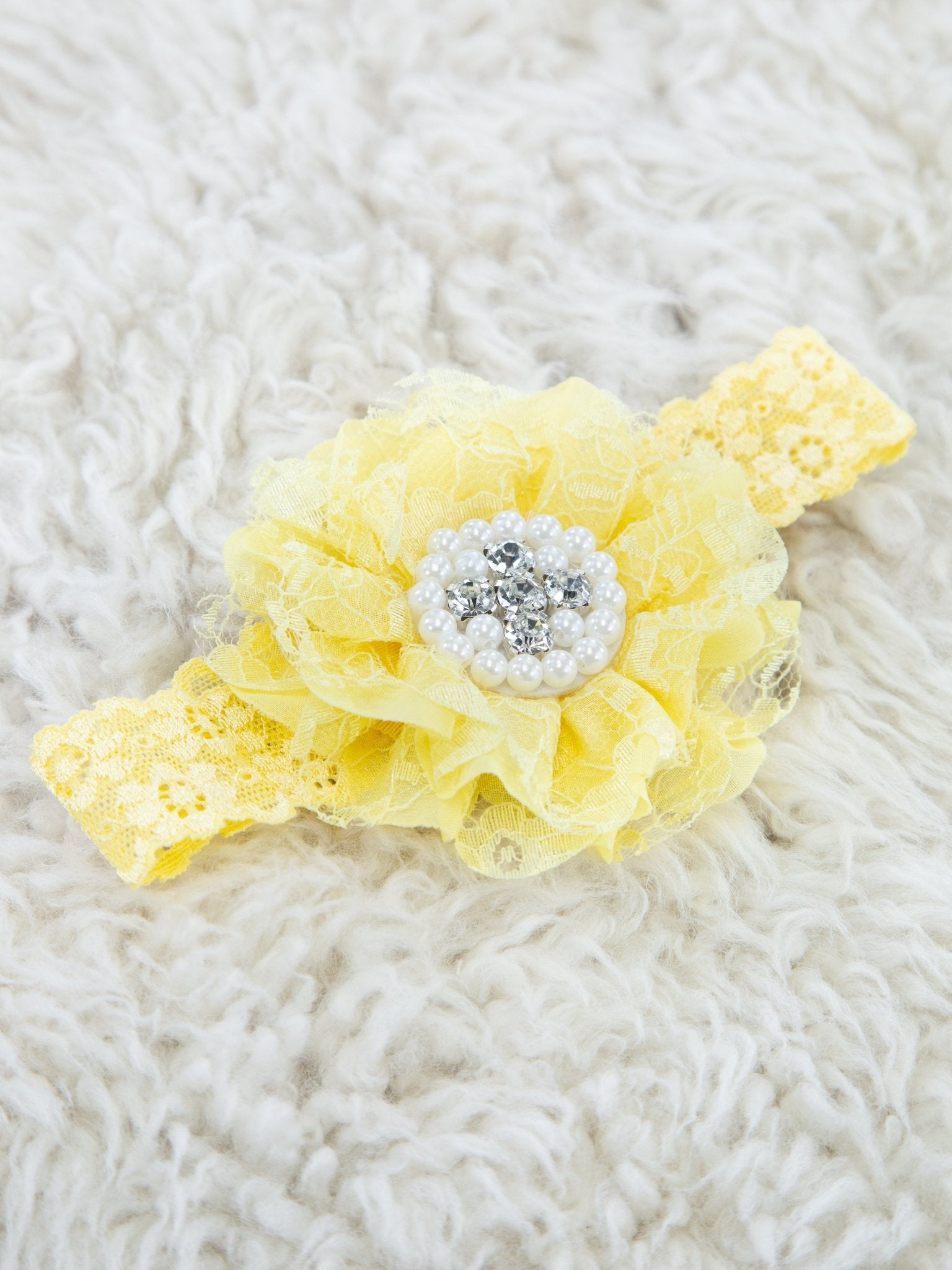 Lace Rhinestone & Pearls Headband - 22 Colors Available - Marie Nicole Clothing