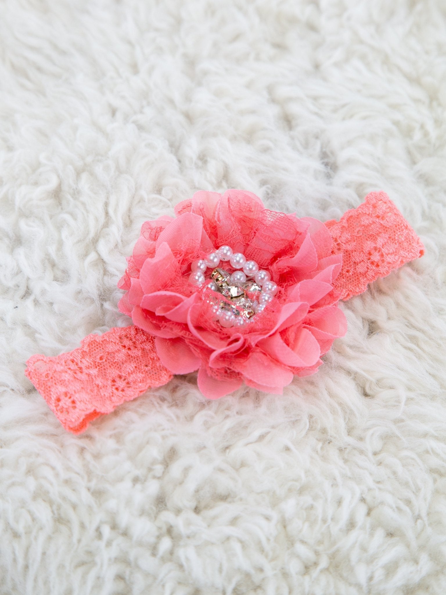 Lace Rhinestone & Pearls Headband - 22 Colors Available - Marie Nicole Clothing