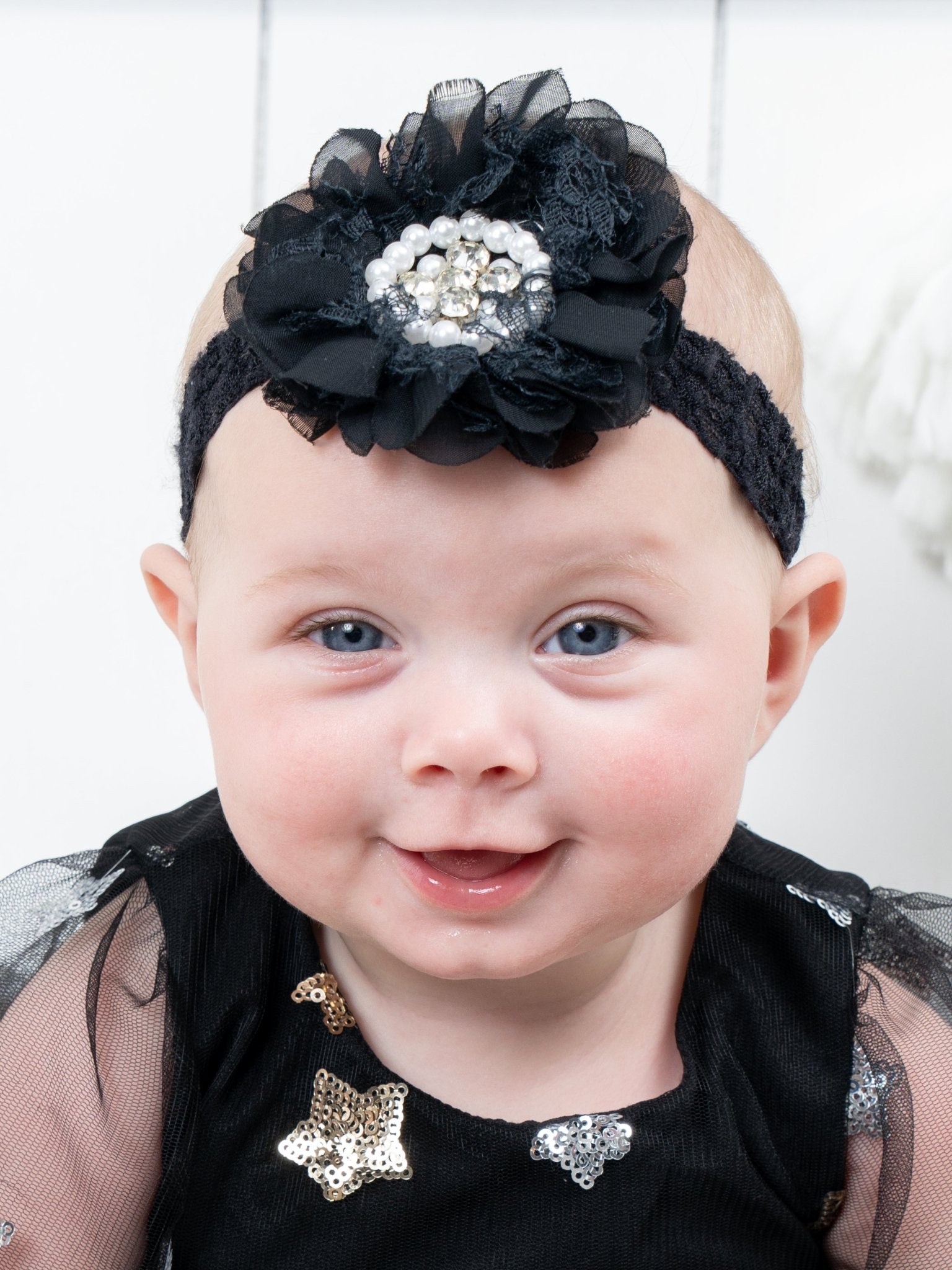 Lace Rhinestone & Pearls Headband - 22 Colors Available - Marie Nicole Clothing