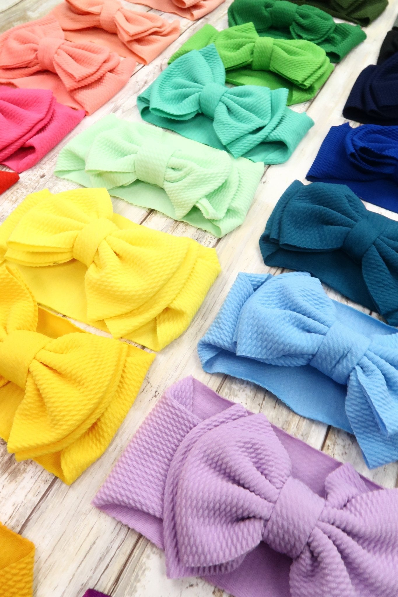 Double Layer Waffle Bow Headwrap - 32 Colors Available - Marie Nicole Clothing