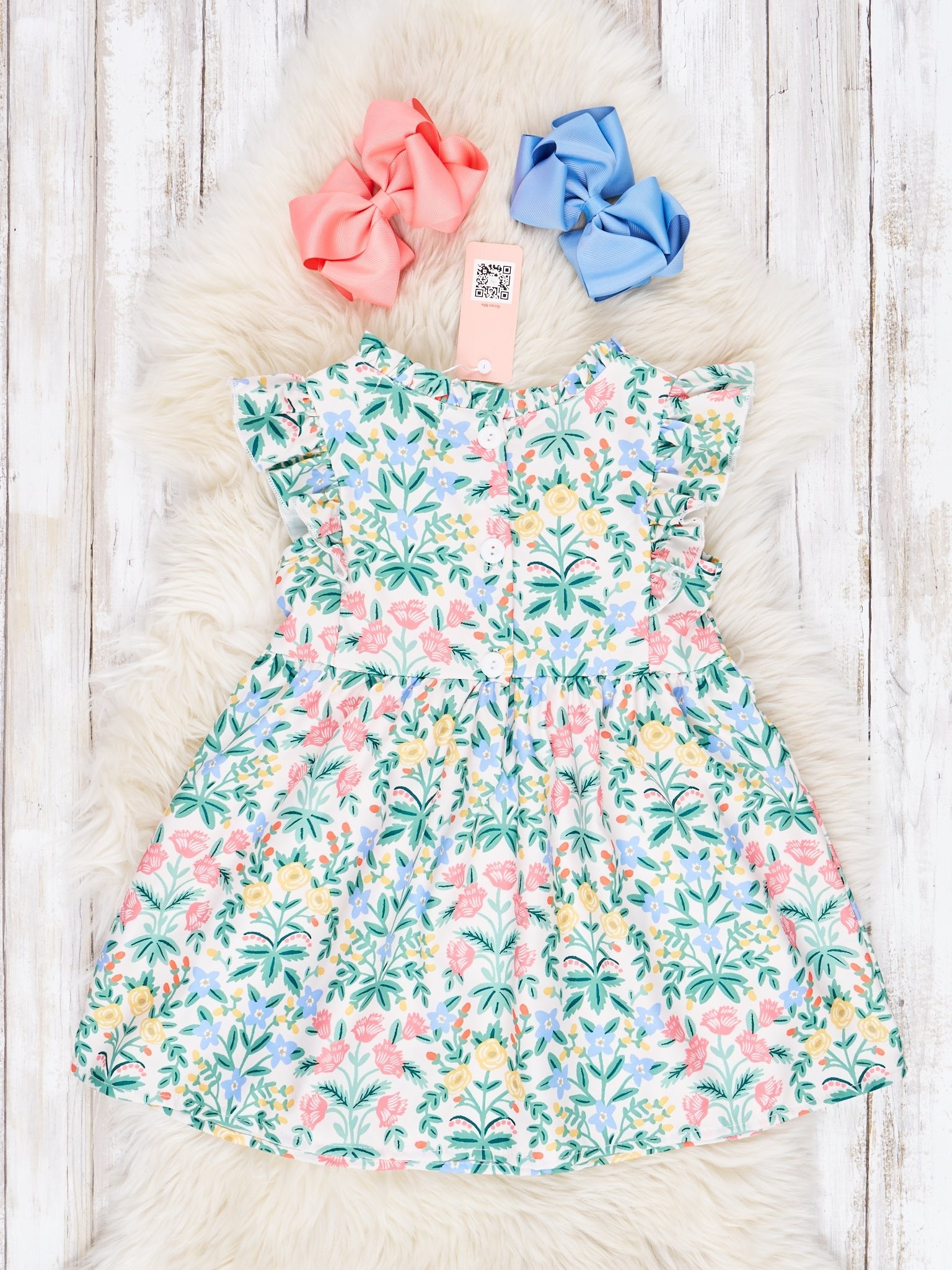 Blooming Floral Ruffle Lace Dress - Marie Nicole Clothing