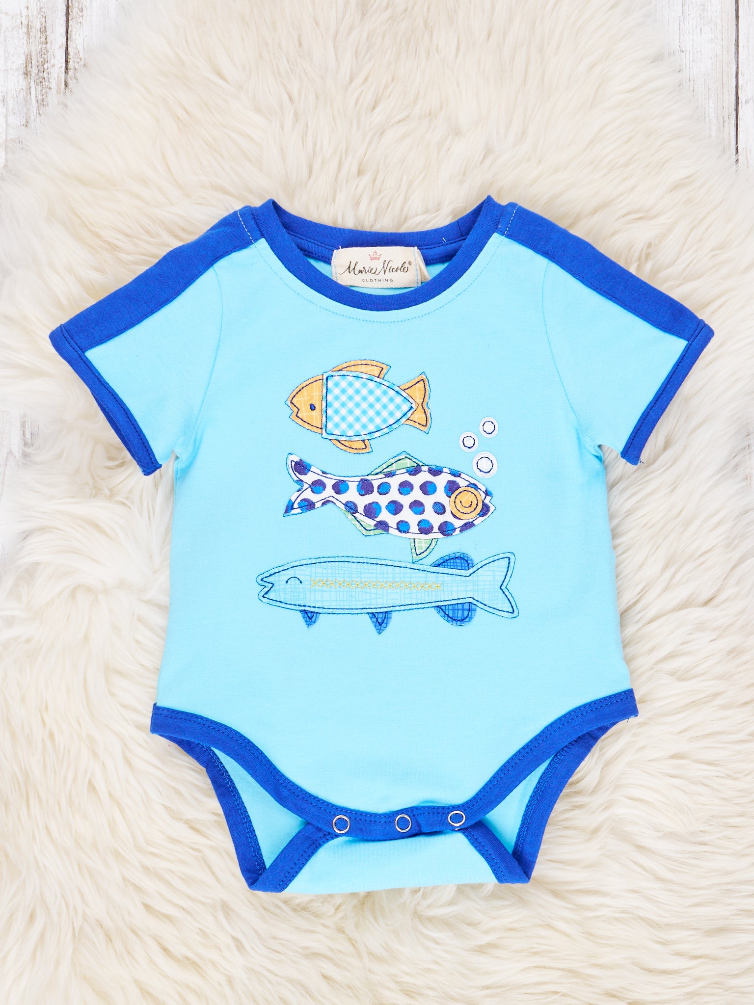 Blue Fishes Romper - Marie Nicole Clothing