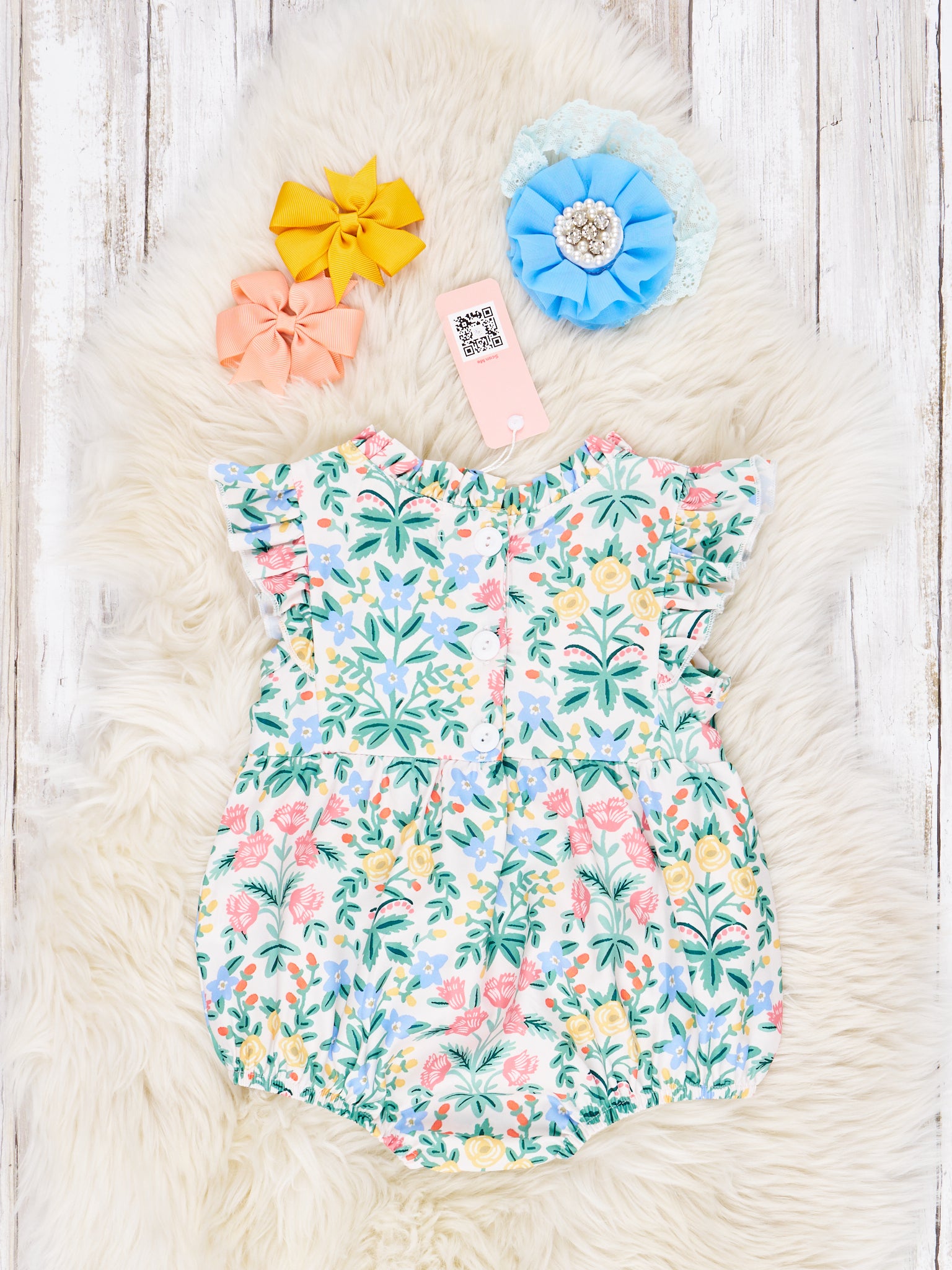 Blooming Floral Ruffle Lace Romper - Marie Nicole Clothing
