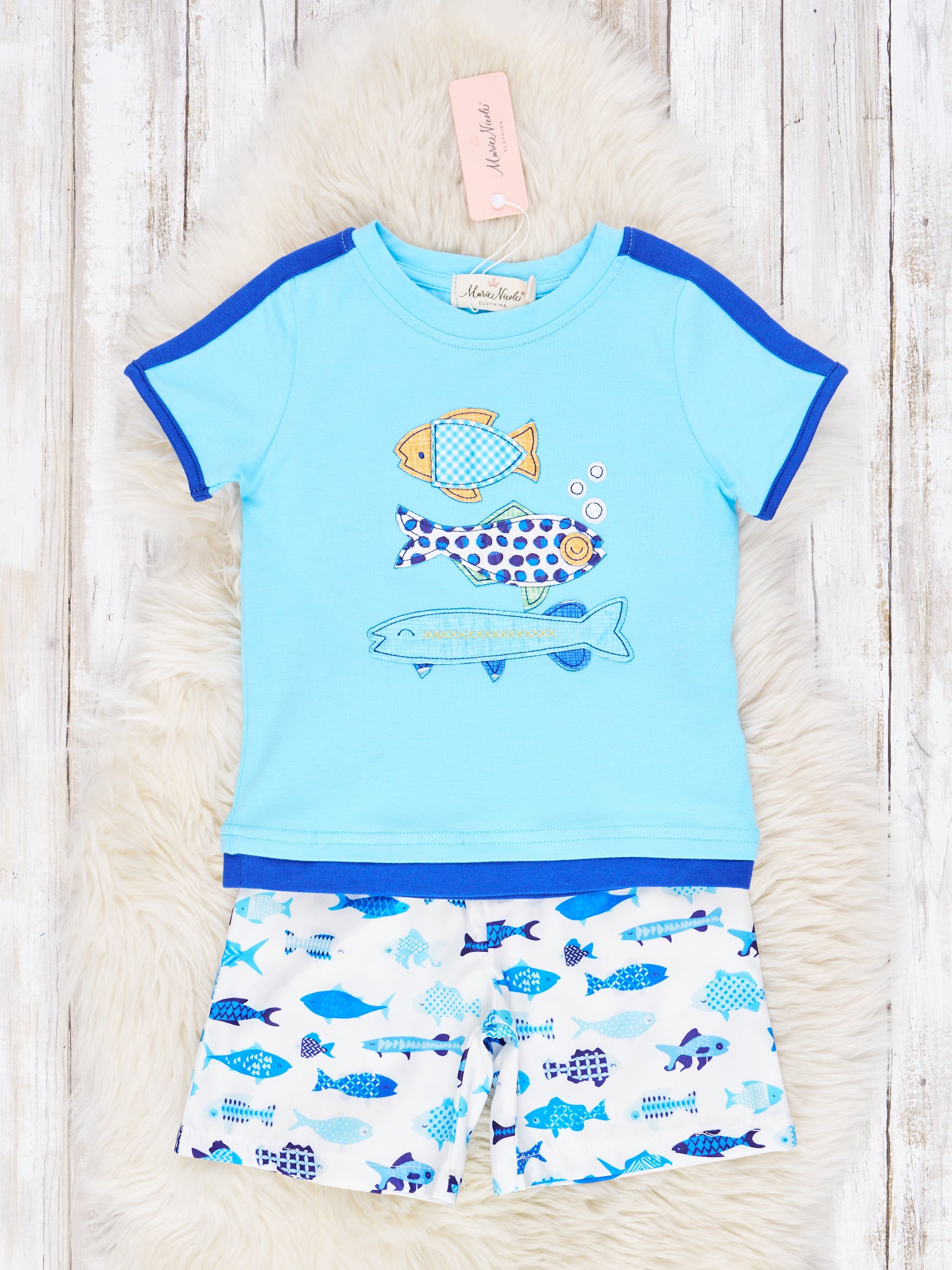 Blue Fishes Outfit - Marie Nicole Clothing