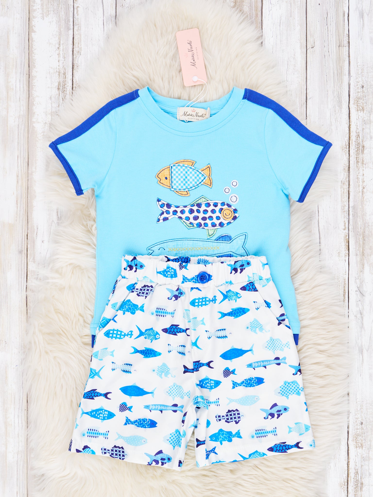 Blue Fishes Outfit - Marie Nicole Clothing