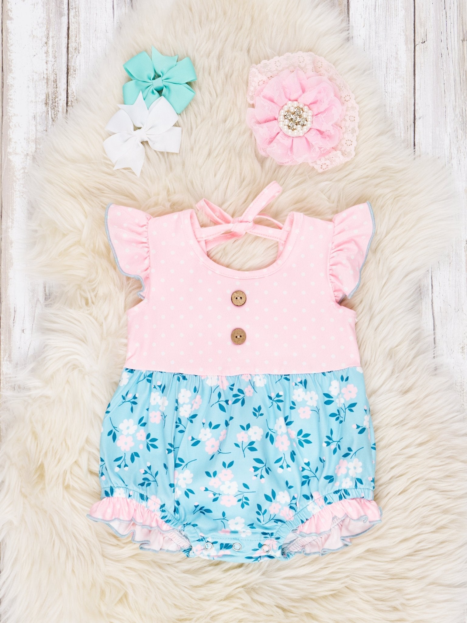 Summer Buttercup Ruffle Bubble Romper - Marie Nicole Clothing