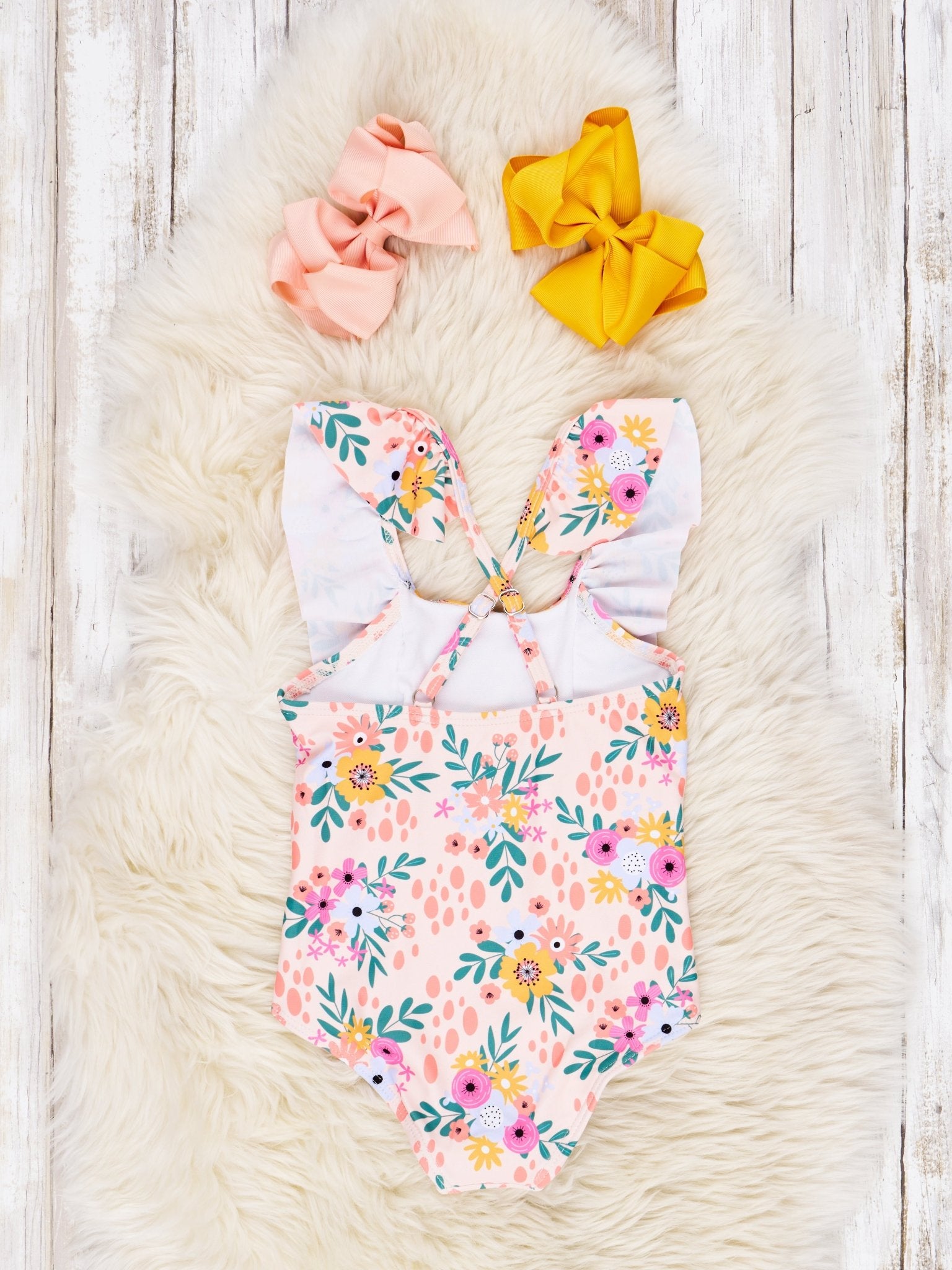 Summer Floral Ruffle One - Piece Swimsuit - Marie Nicole Clothing