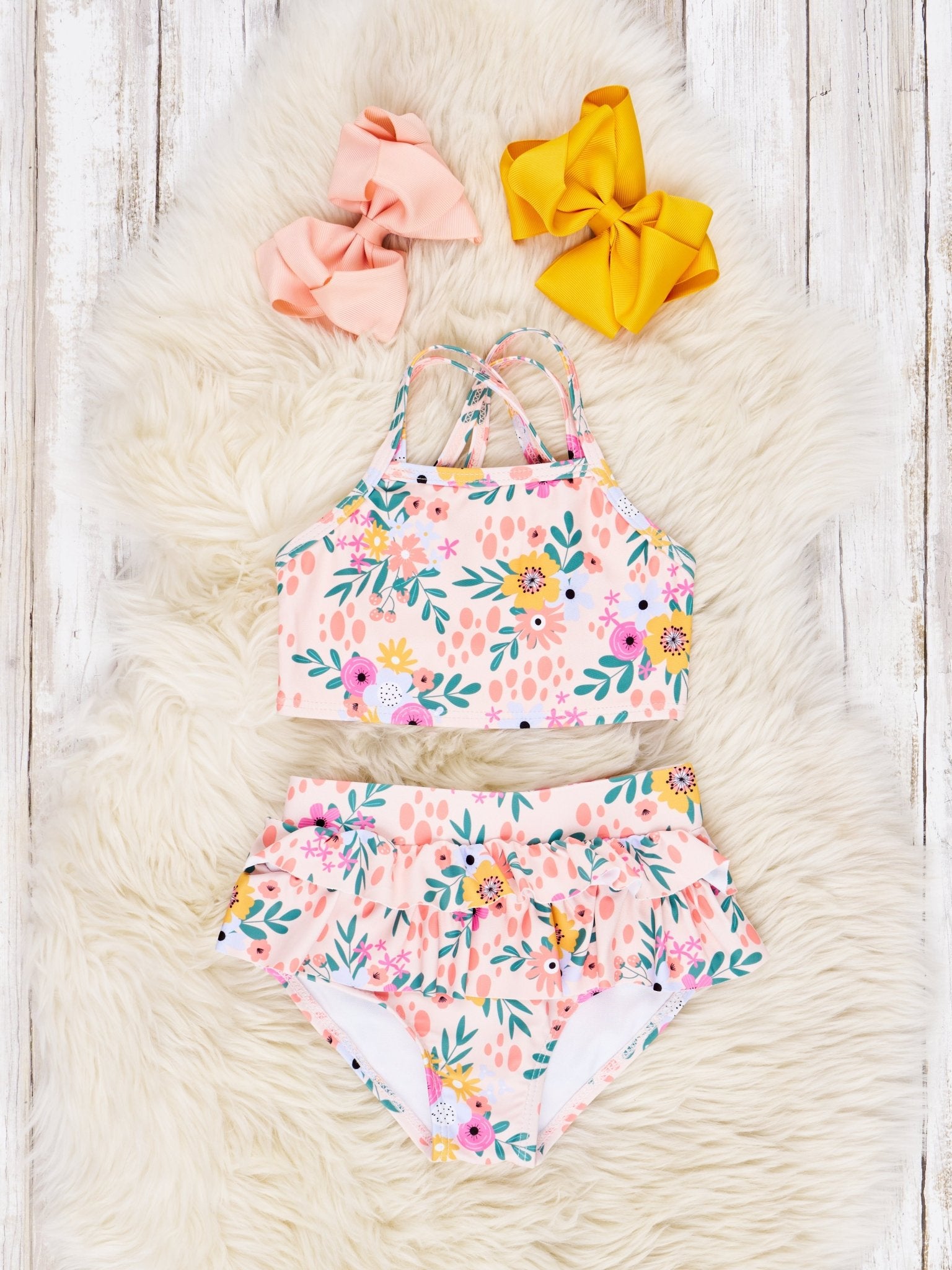 Summer Floral Ruffle Swimsuit - Marie Nicole Clothing
