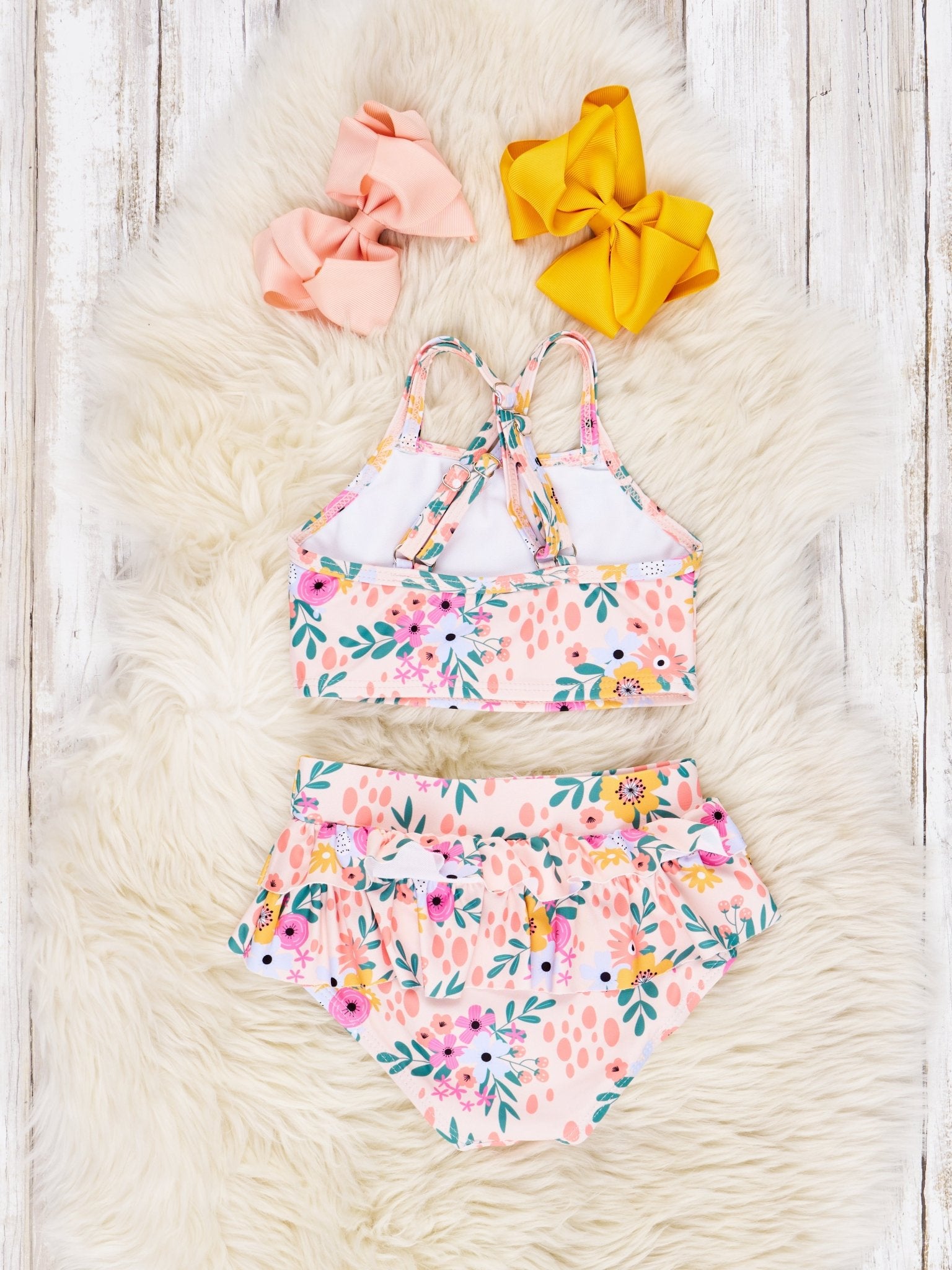Summer Floral Ruffle Swimsuit - Marie Nicole Clothing