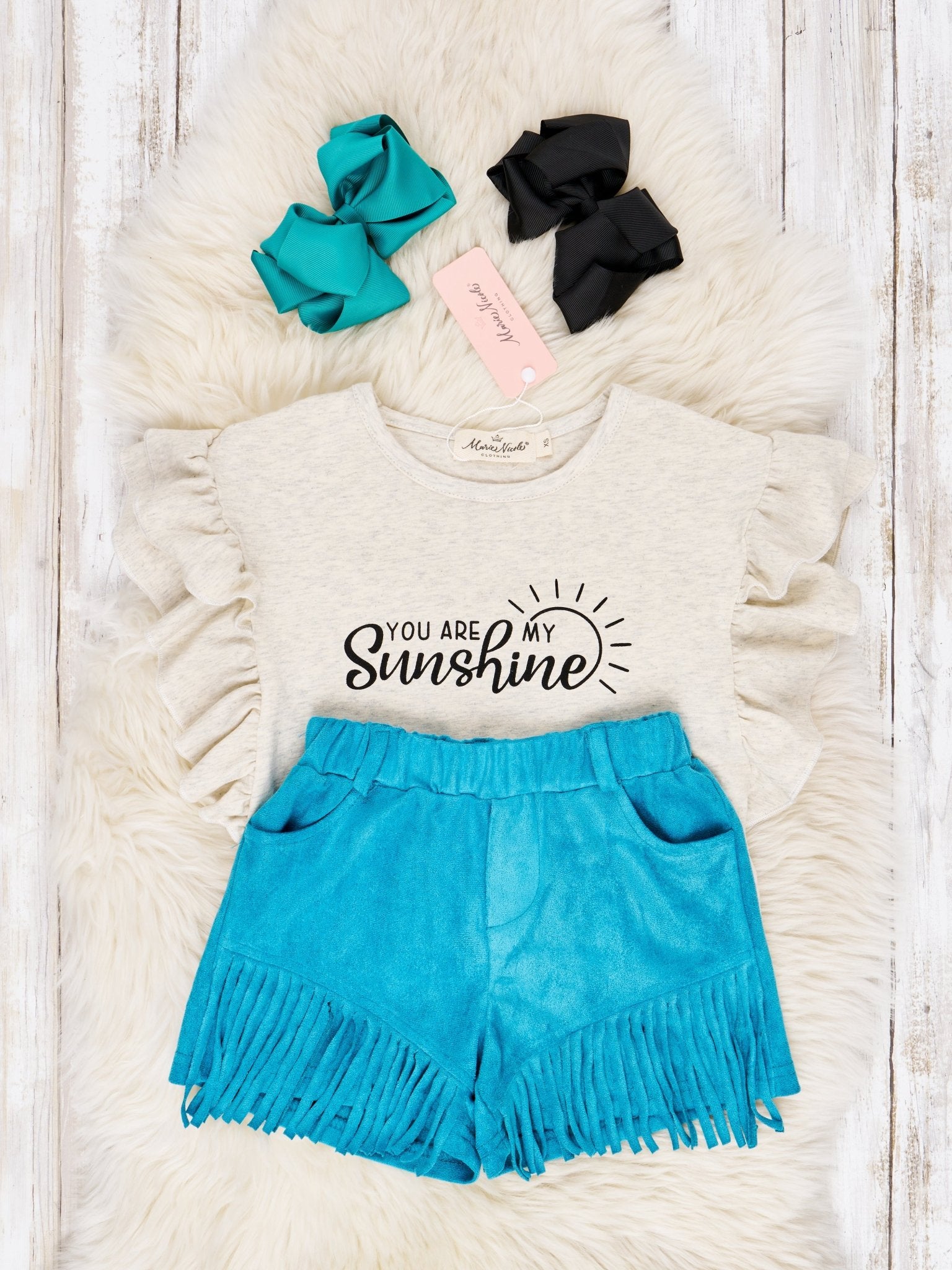 "My Sunshine" Fringe Suede Outfit - Marie Nicole Clothing