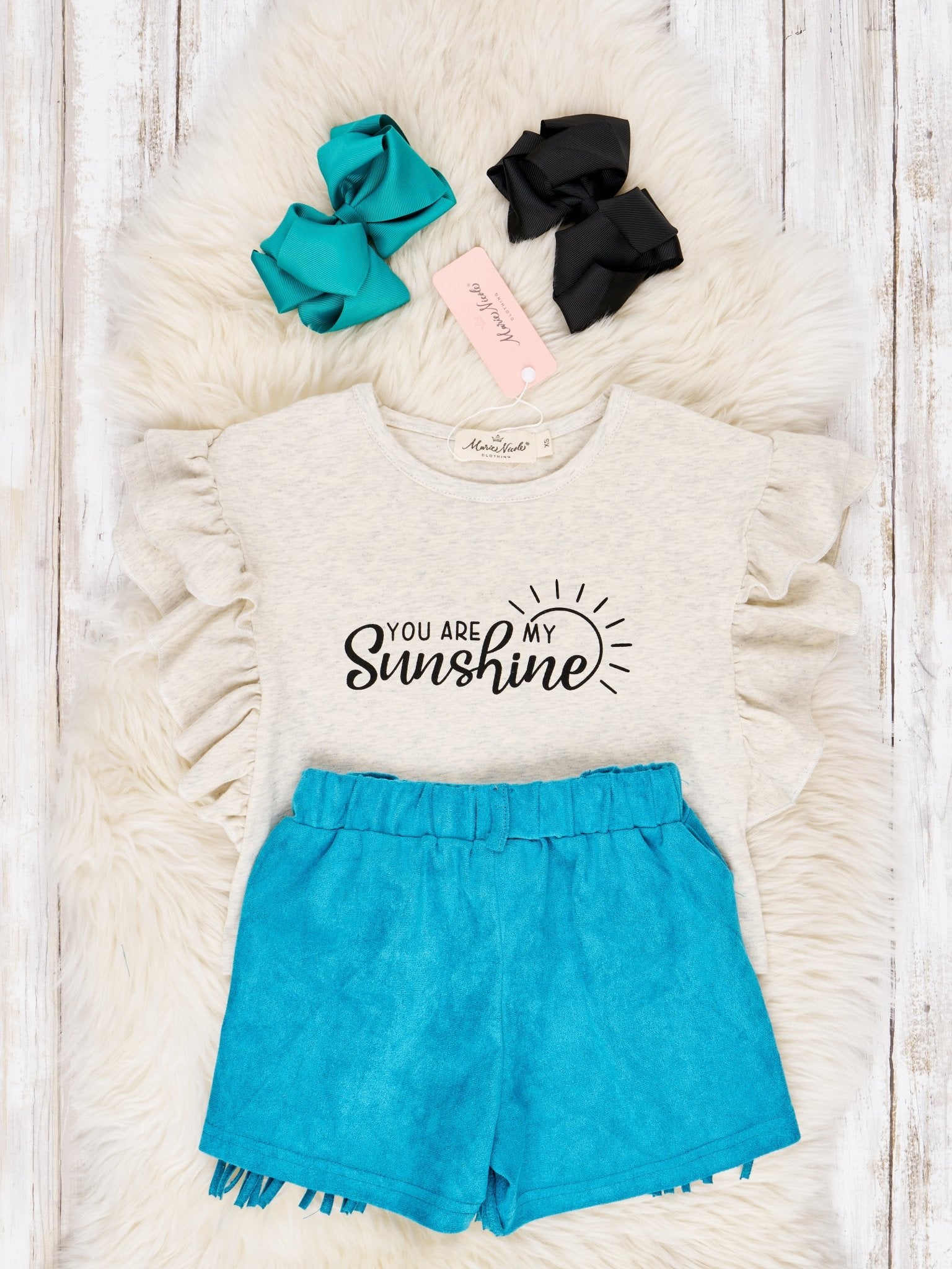 "My Sunshine" Fringe Suede Outfit - Marie Nicole Clothing
