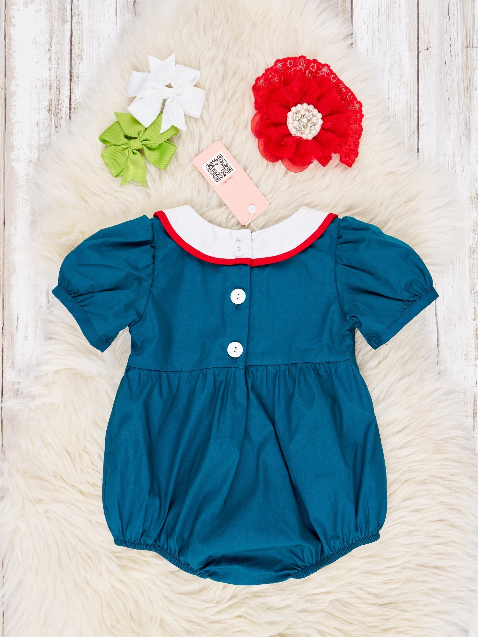 Smocked Watermelon Vintage Romper - Marie Nicole Clothing