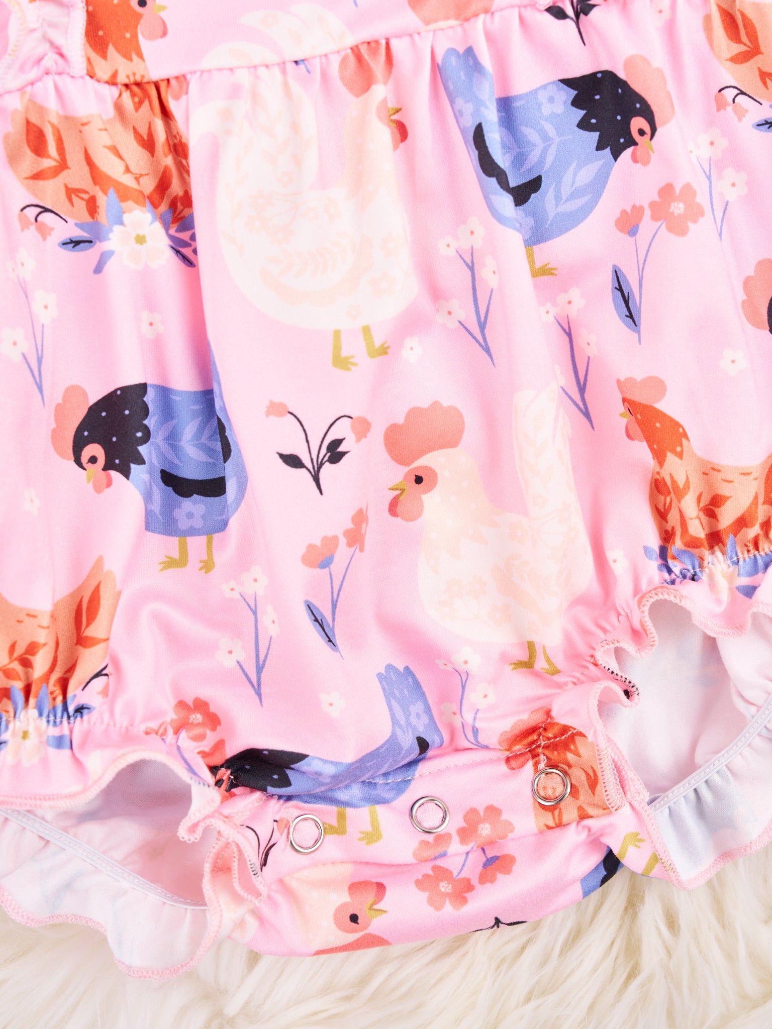 Chicken Floral Ruffle Romper - Marie Nicole Clothing