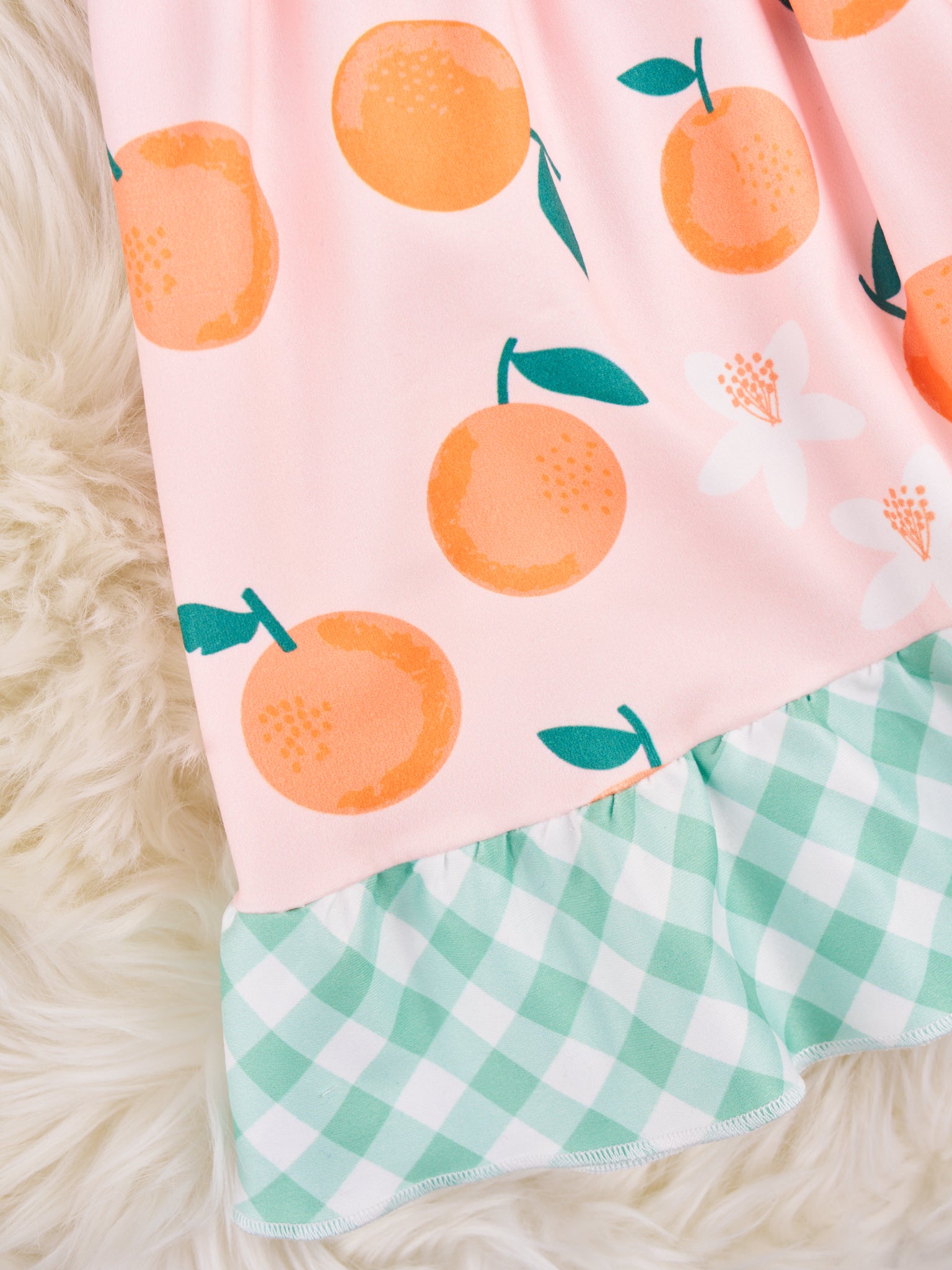 Oranges Vintage Ruffle Dress - Marie Nicole Clothing