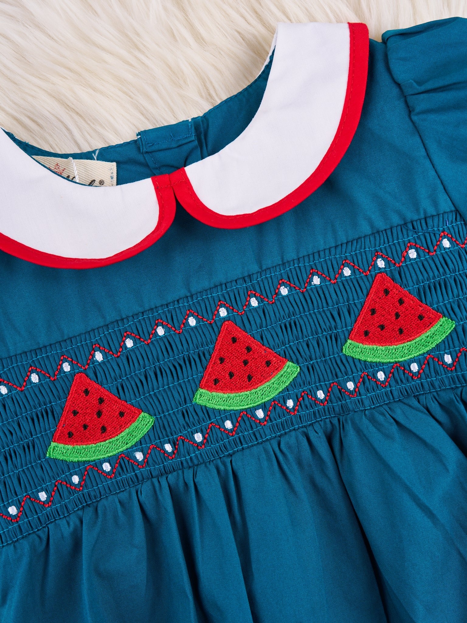 Smocked Watermelon Vintage Romper - Marie Nicole Clothing
