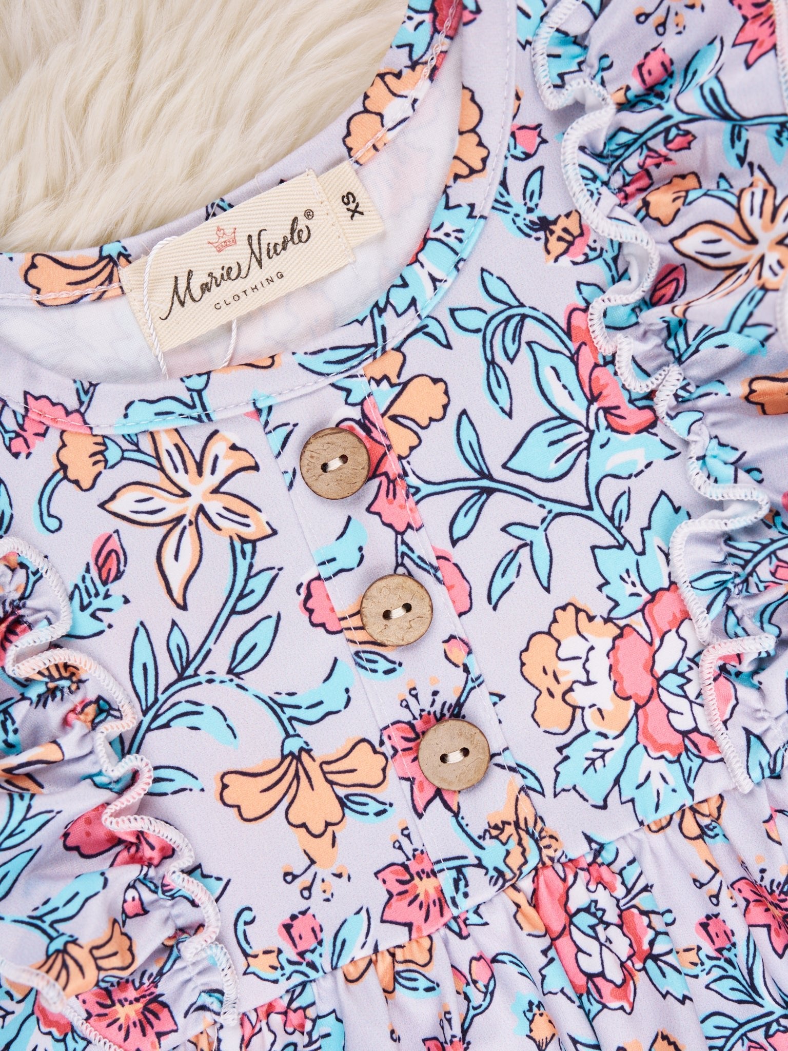 Retro Floral Ruffle Capri Outfit - Marie Nicole Clothing