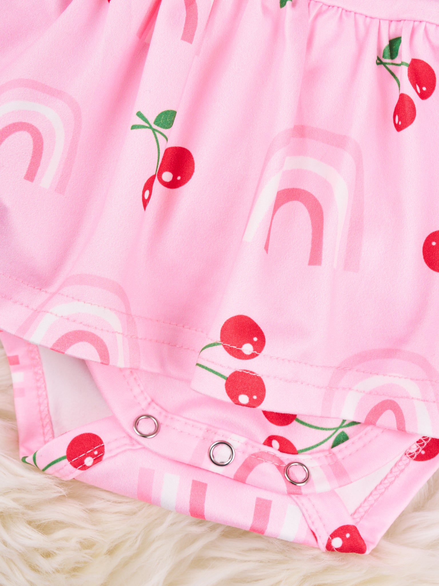 Rainbow Cherry Ruffle Dressy Romper - Marie Nicole Clothing
