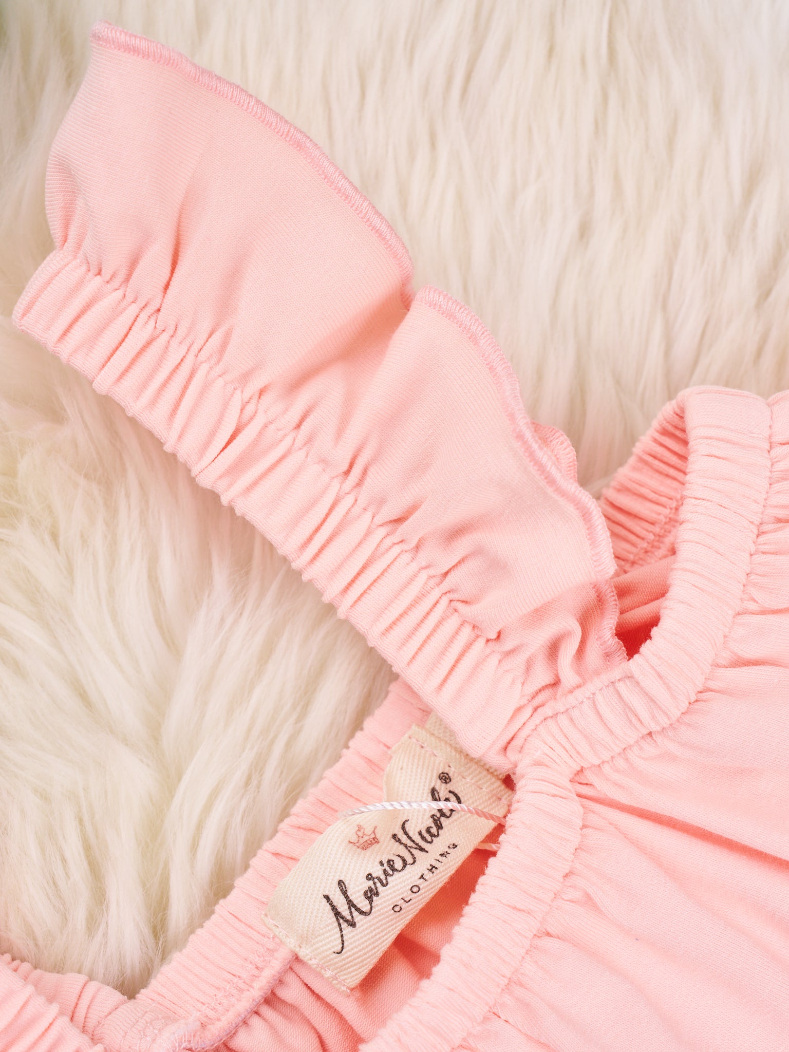 Peach Tiered Ruffle Tank & Bell Bottoms Outfit - Marie Nicole Clothing
