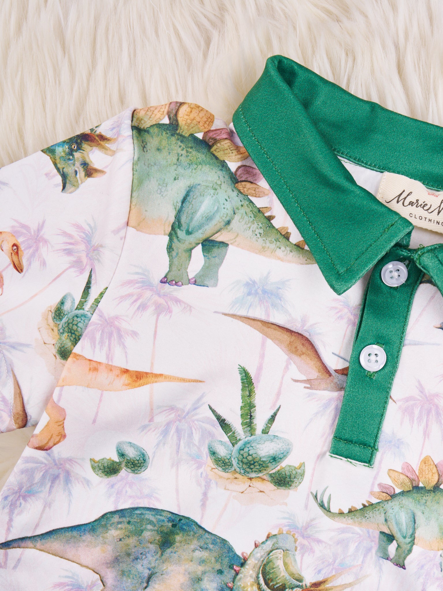 Green Dinosaur Polo - Marie Nicole Clothing