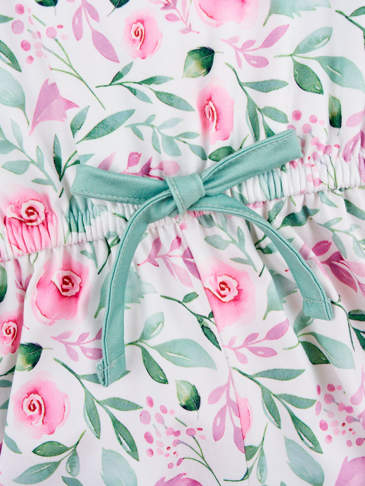 Watercolor Rose Sage Ruffle Jumpsuit - Marie Nicole Clothing