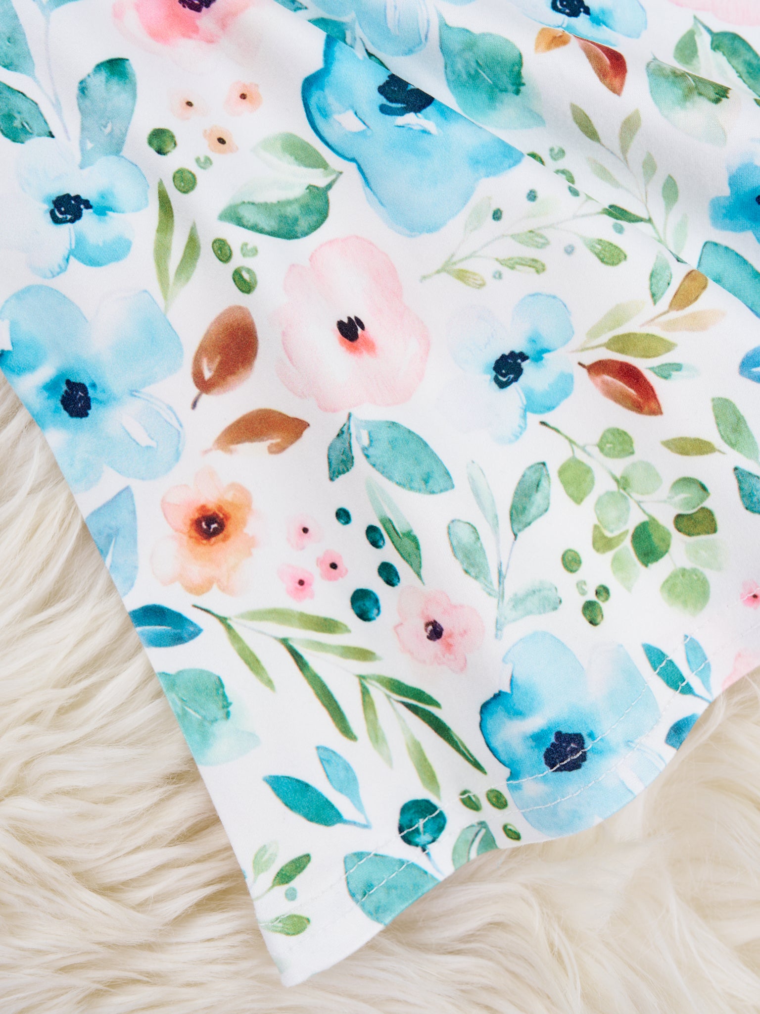 Peach & Blue Anemone Ruffle Outfit - Marie Nicole Clothing