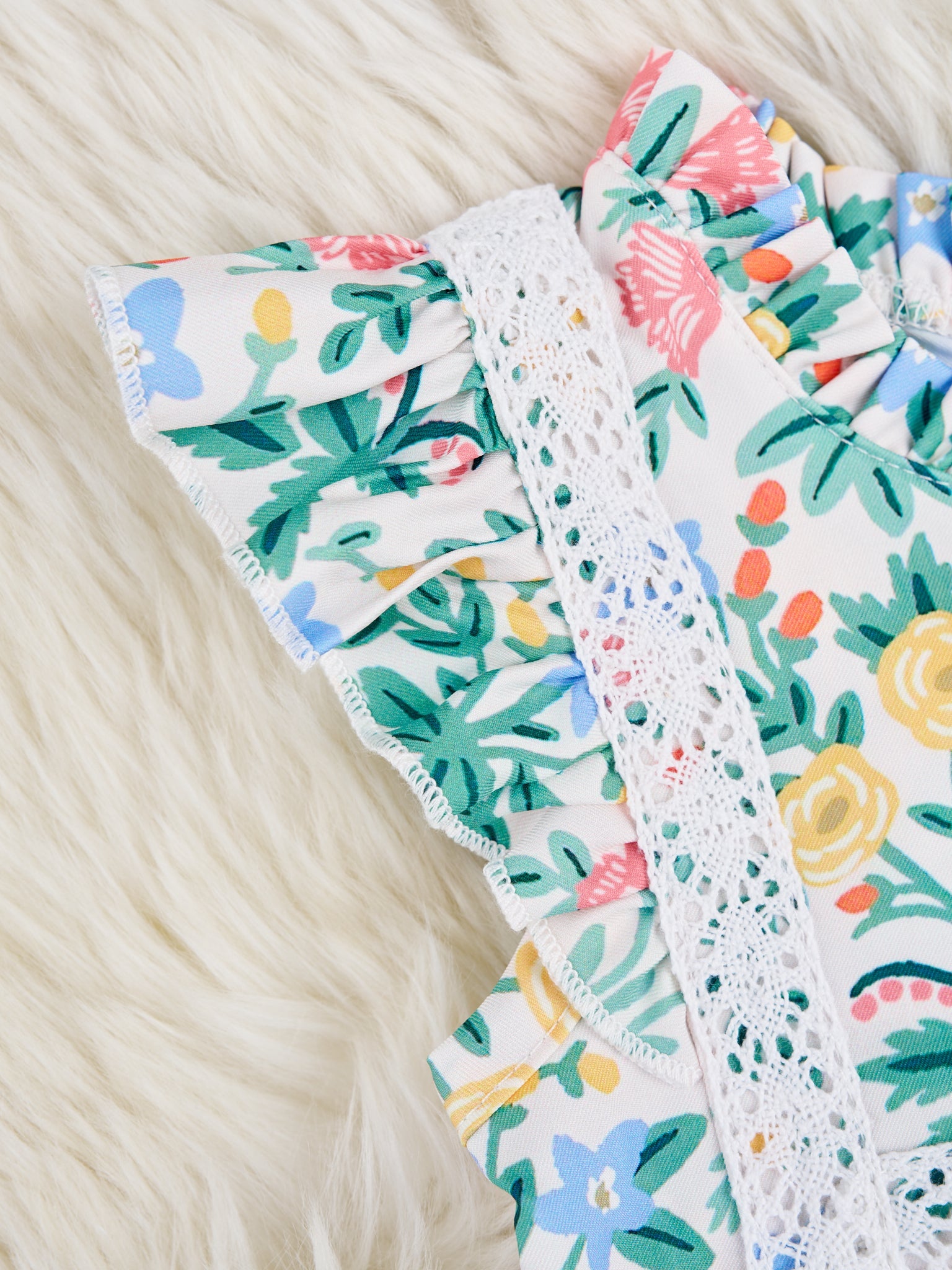 Blooming Floral Ruffle Lace Outfit - Marie Nicole Clothing