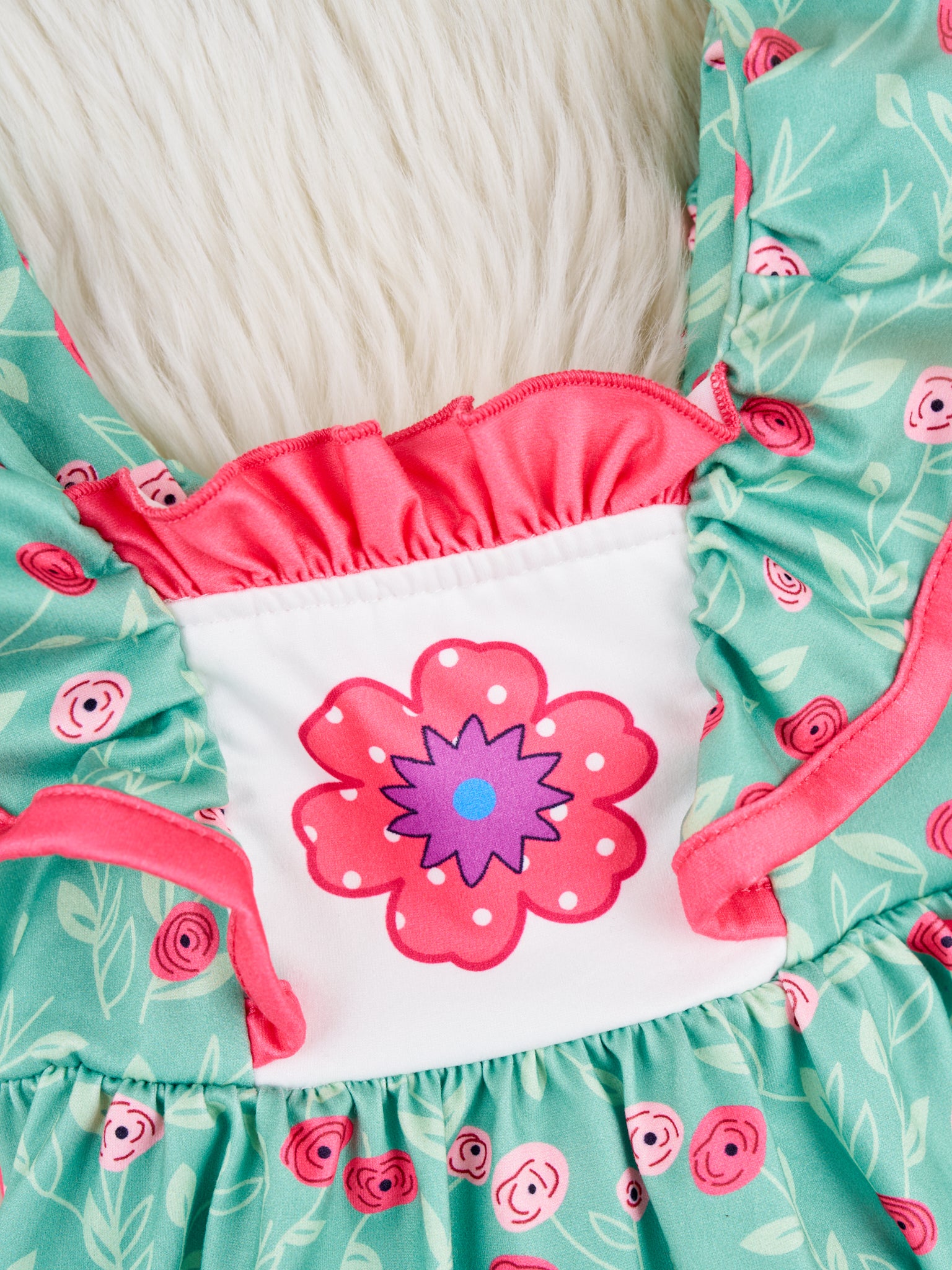 Seafoam Floral Ruffle Romper - Marie Nicole Clothing