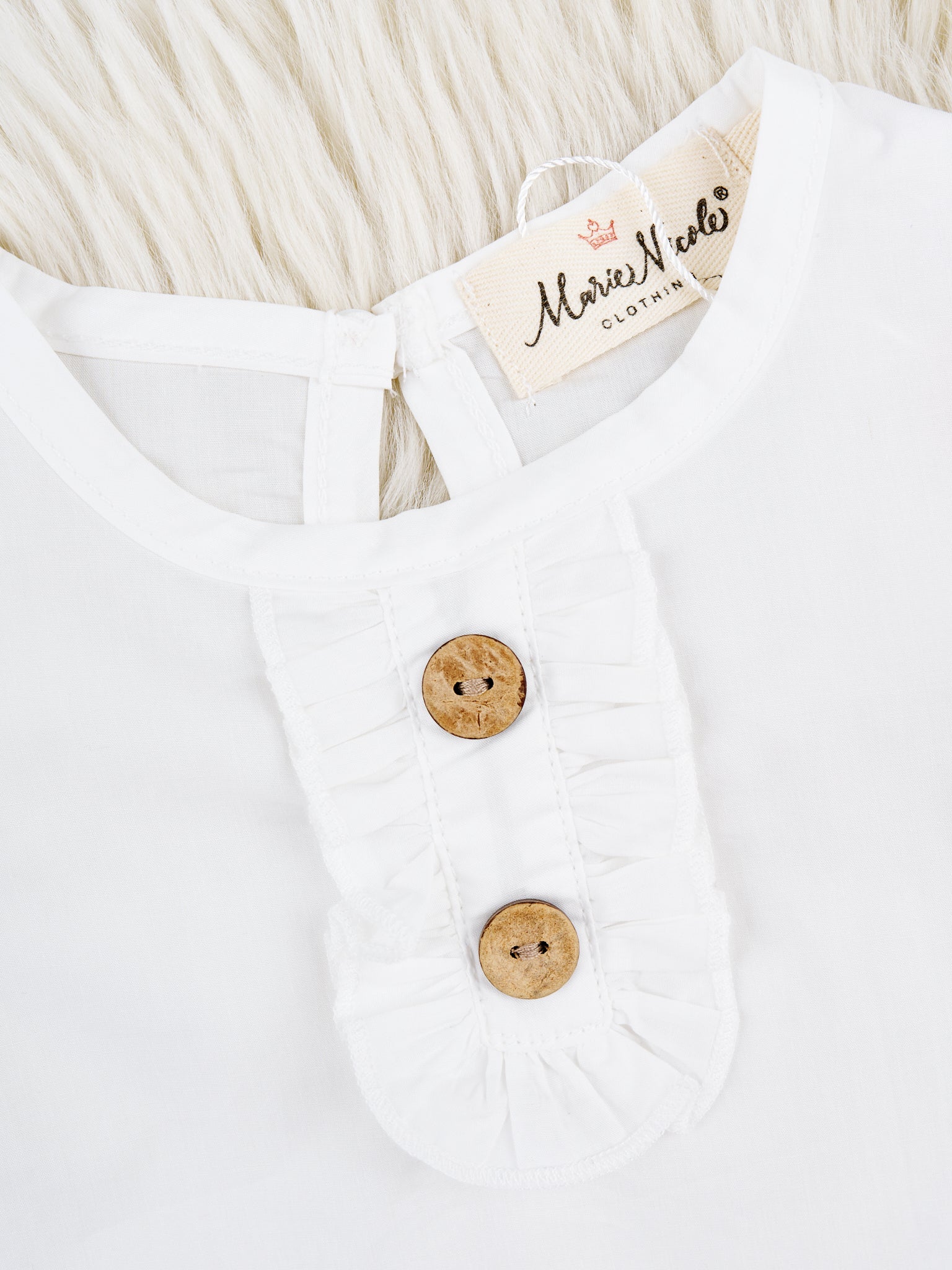White Ruffle Top & Green Polka Dot Bloomers Outfit - Marie Nicole Clothing