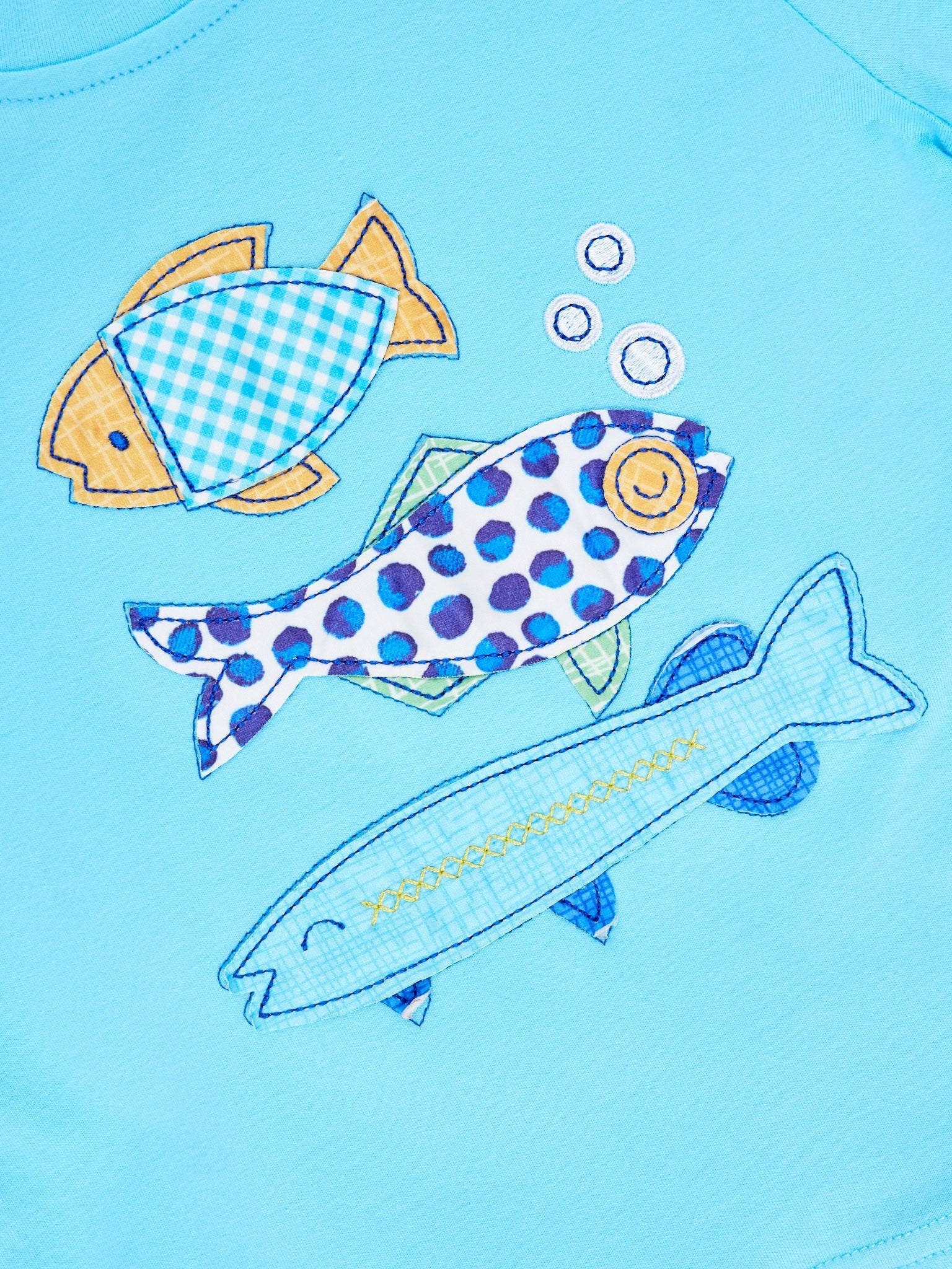 Blue Fishes Romper - Marie Nicole Clothing