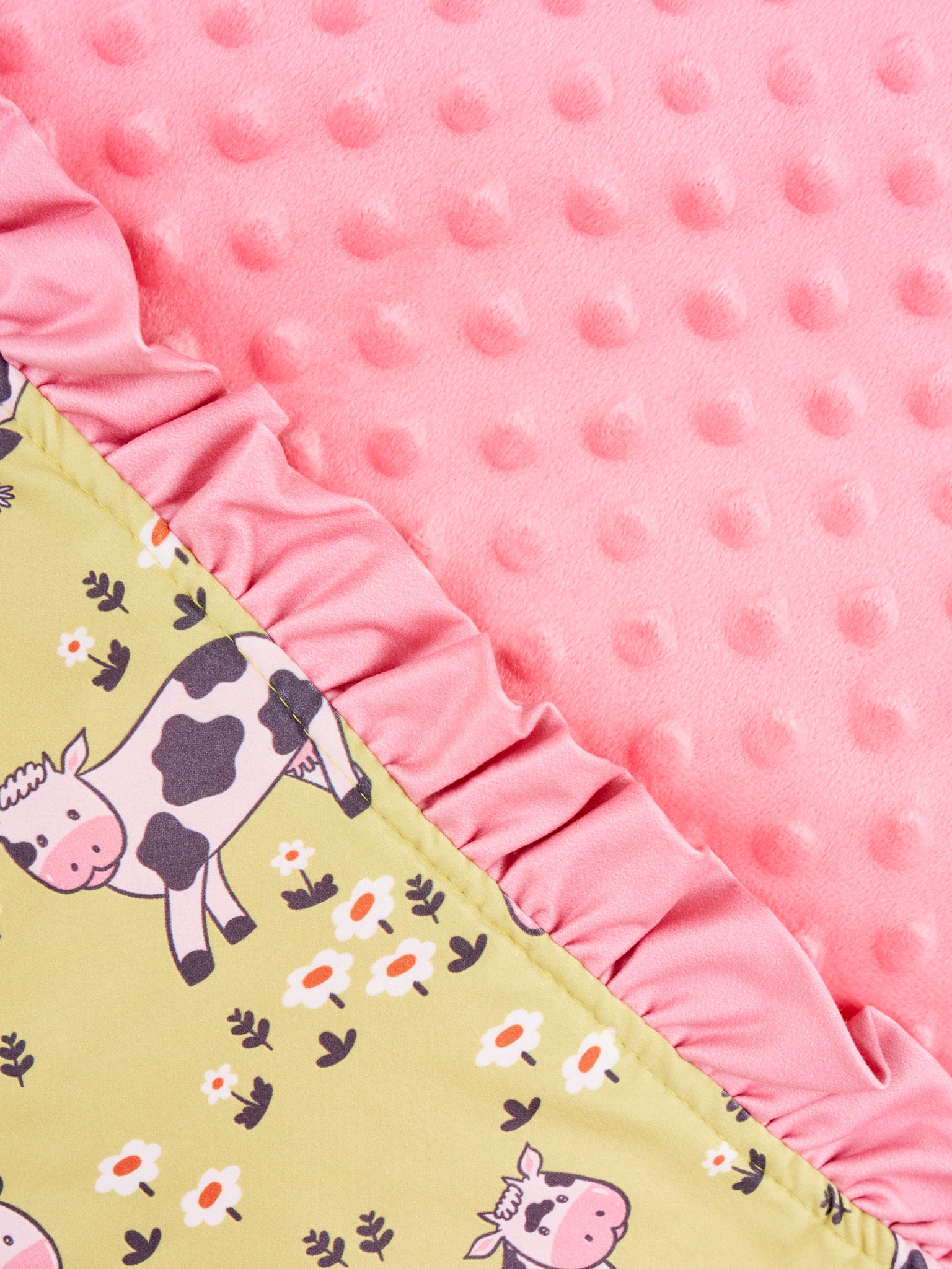 Funky Cow Ruffle Minky Blanket - Marie Nicole Clothing