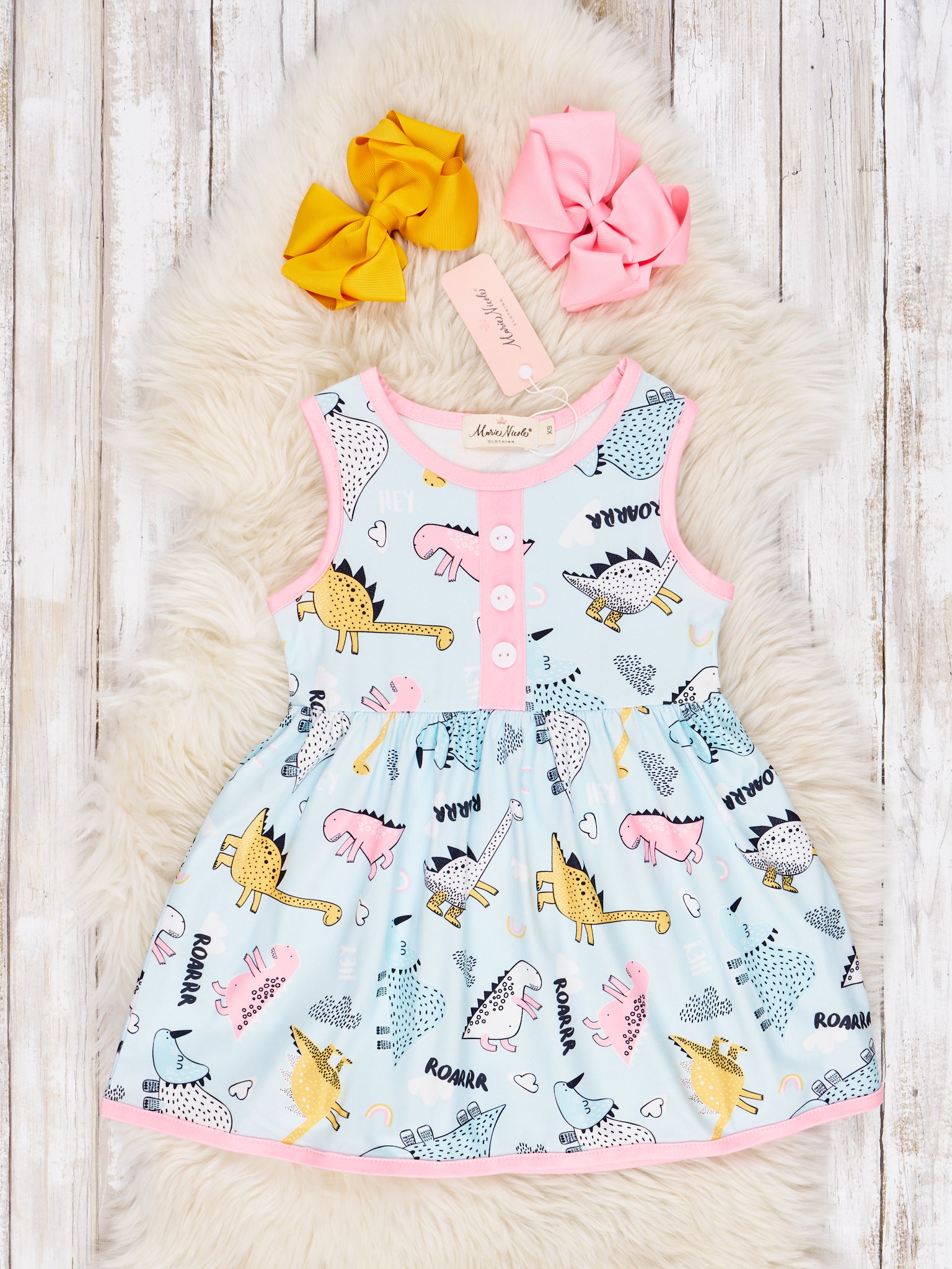 "ROARRR" Dino Tank Dress - Marie Nicole Clothing
