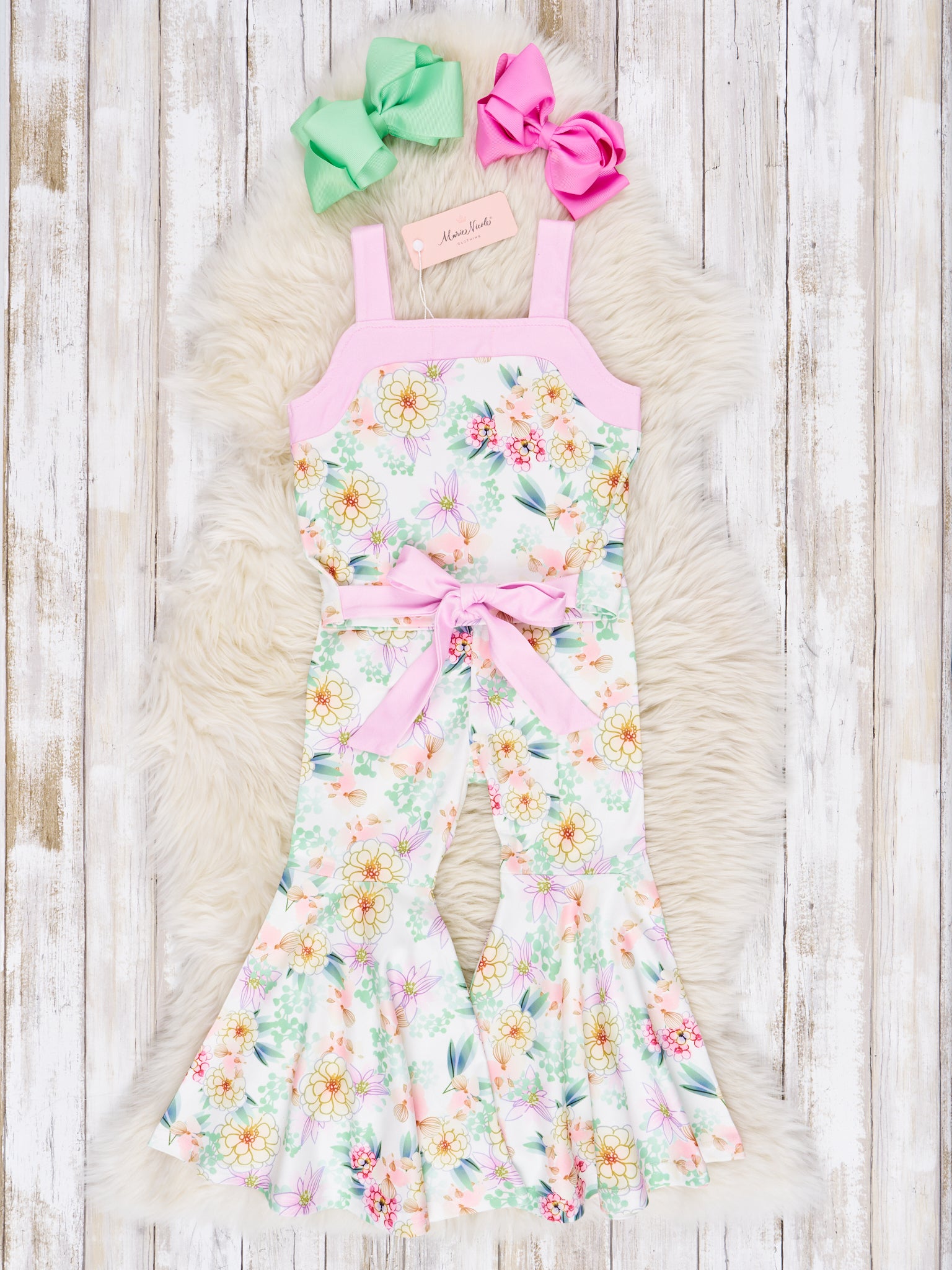 Watercolor Marigold Tank & Bell Bottoms Outfit - Marie Nicole Clothing