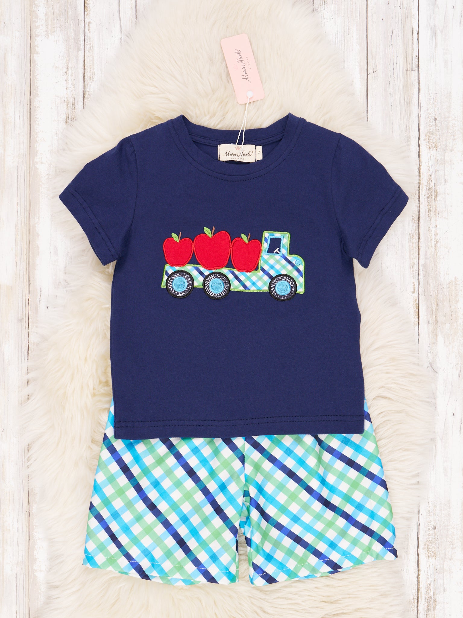 Plaid Apple Truck Outfit - Marie Nicole Clothing