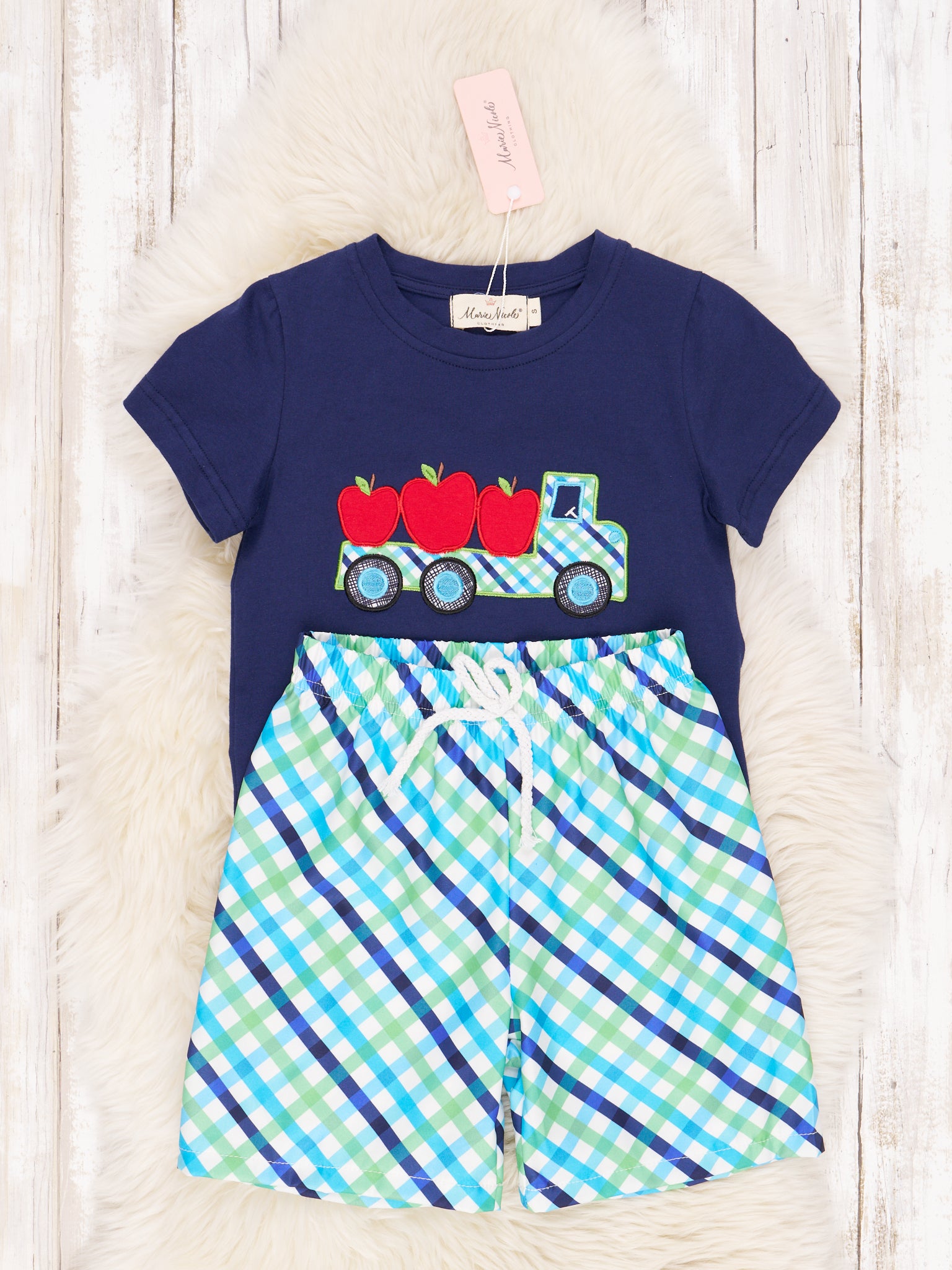 Plaid Apple Truck Outfit - Marie Nicole Clothing