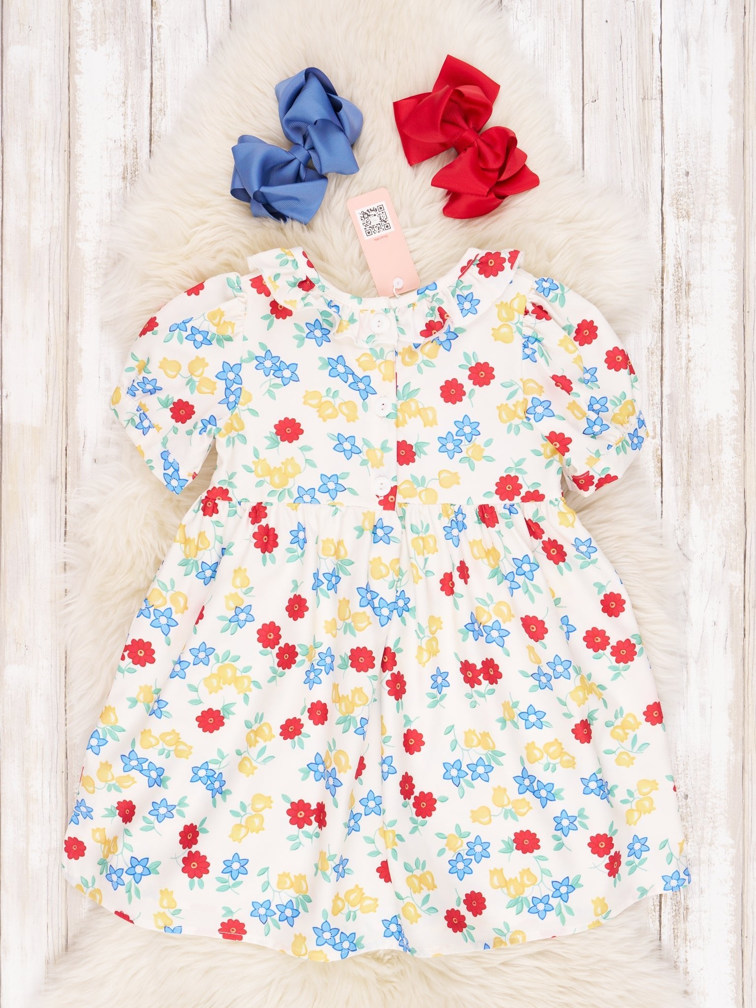 Smocked Floral School Bus Ruffle Dress - Marie Nicole Clothing