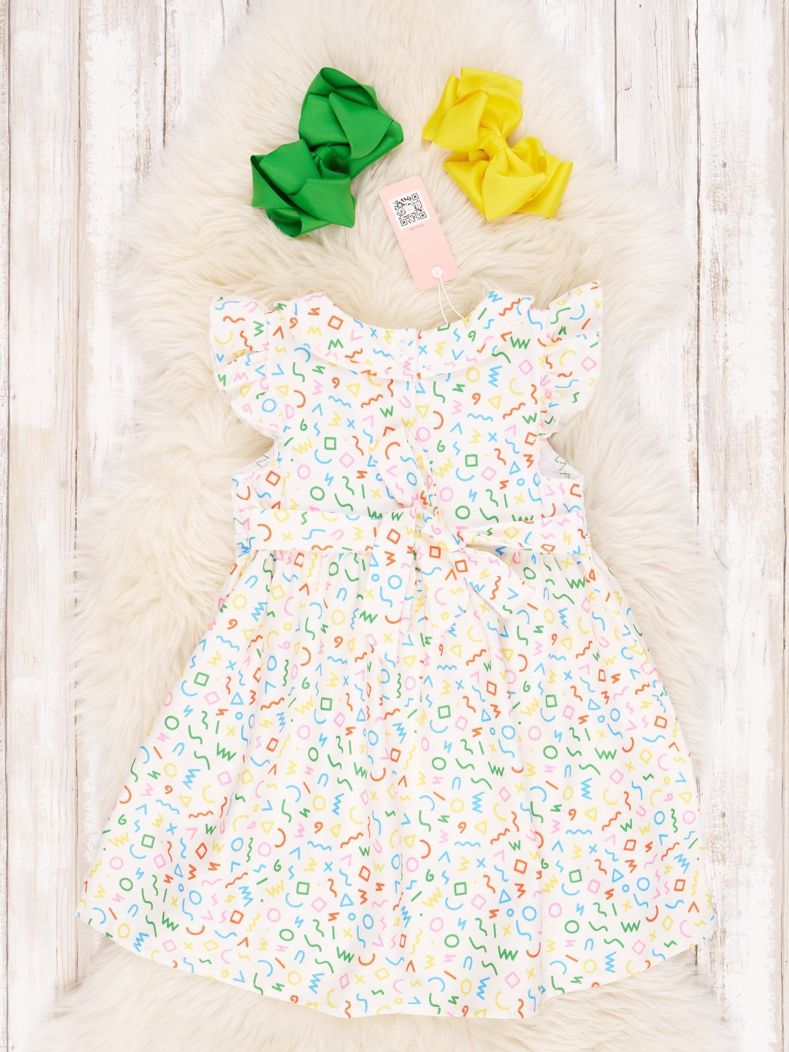 Smocked Letters Vintage Tie Dress - Marie Nicole Clothing