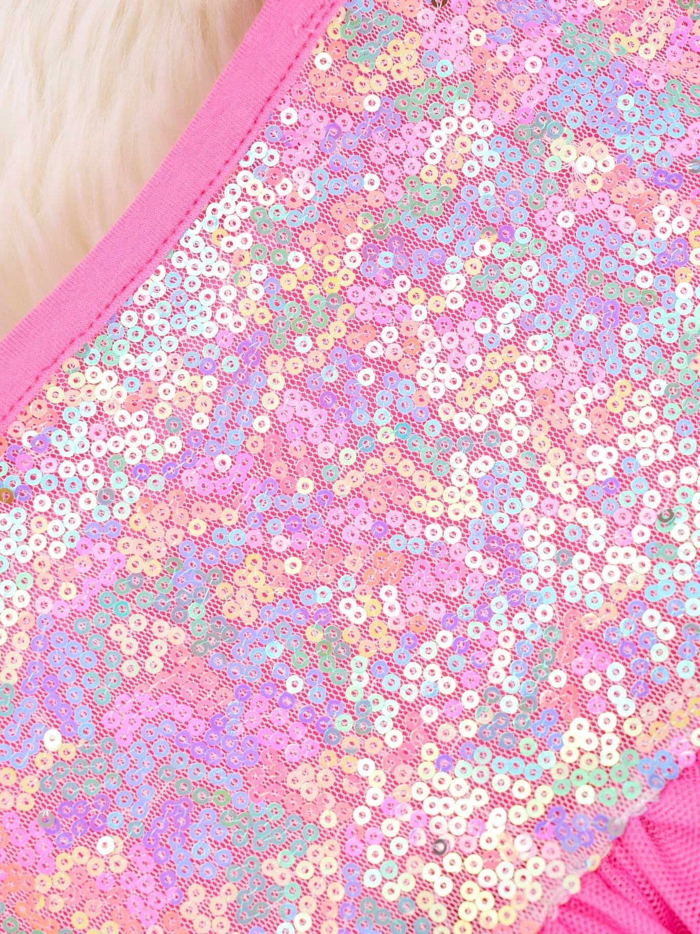 Pink Sequin Tulle Tank Dress - Marie Nicole Clothing