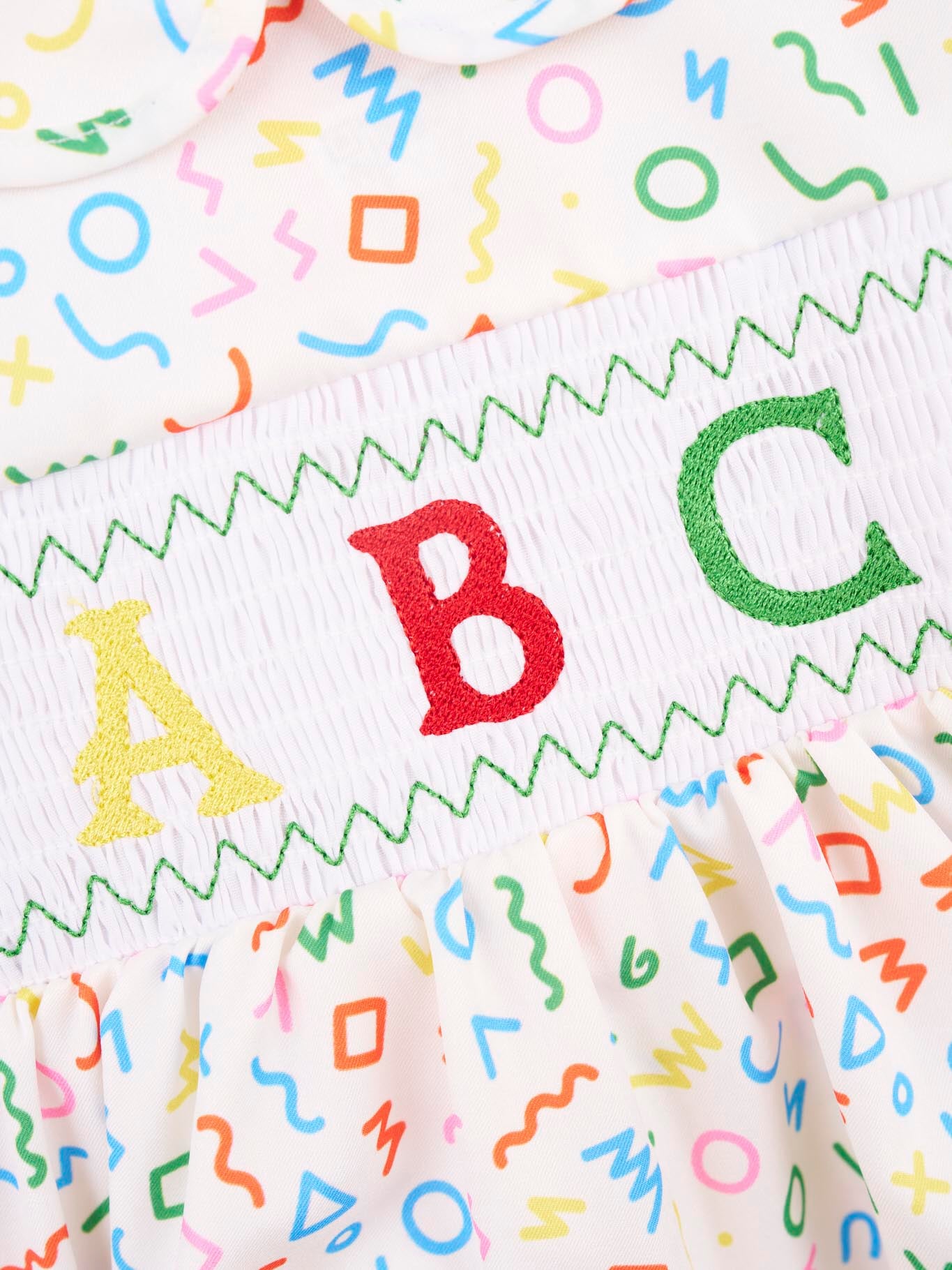 Smocked Letters Vintage Tie Outfit - Marie Nicole Clothing